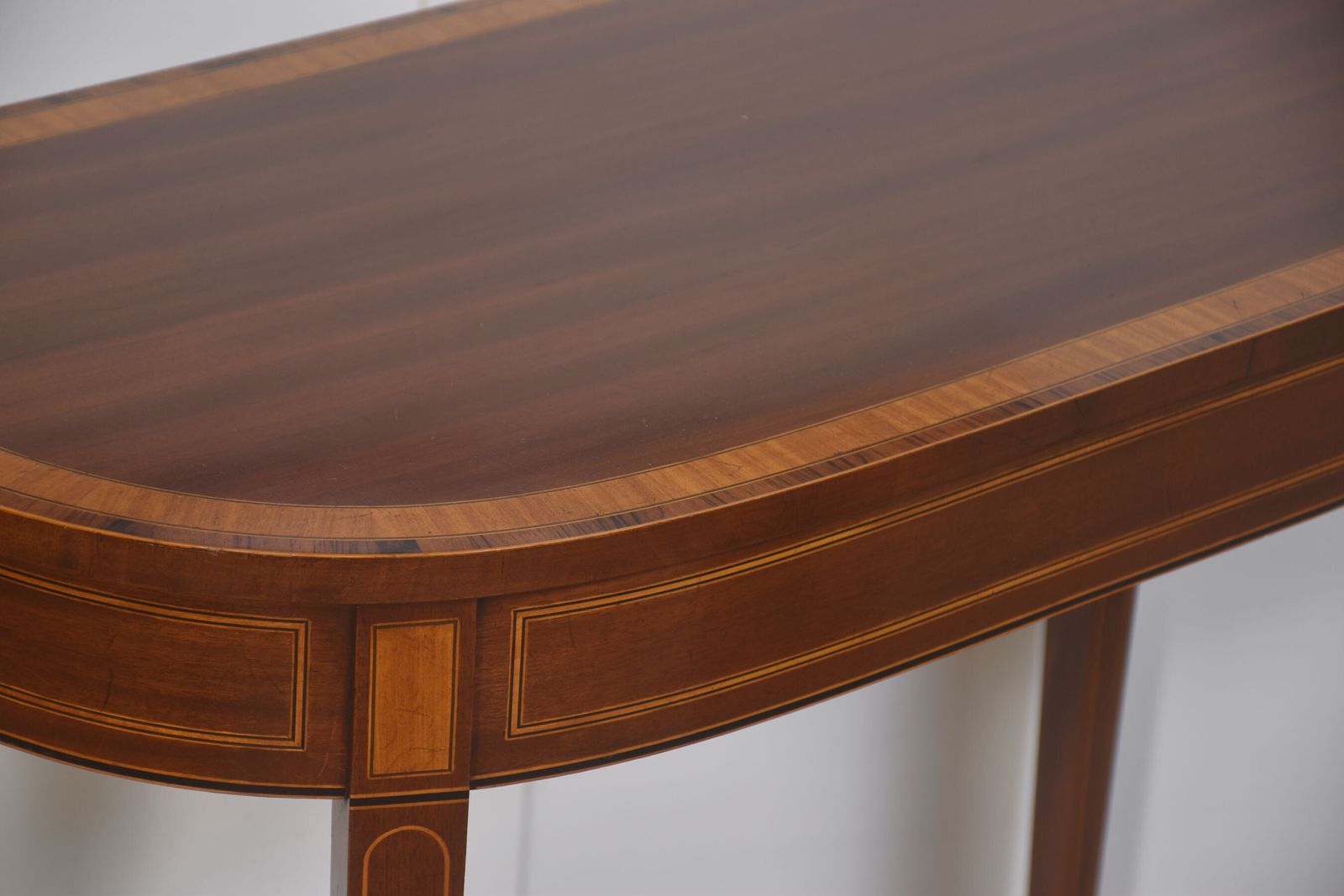 Inlaid Mahogany Console Table With Matching Wall Mirror photo 1374.0