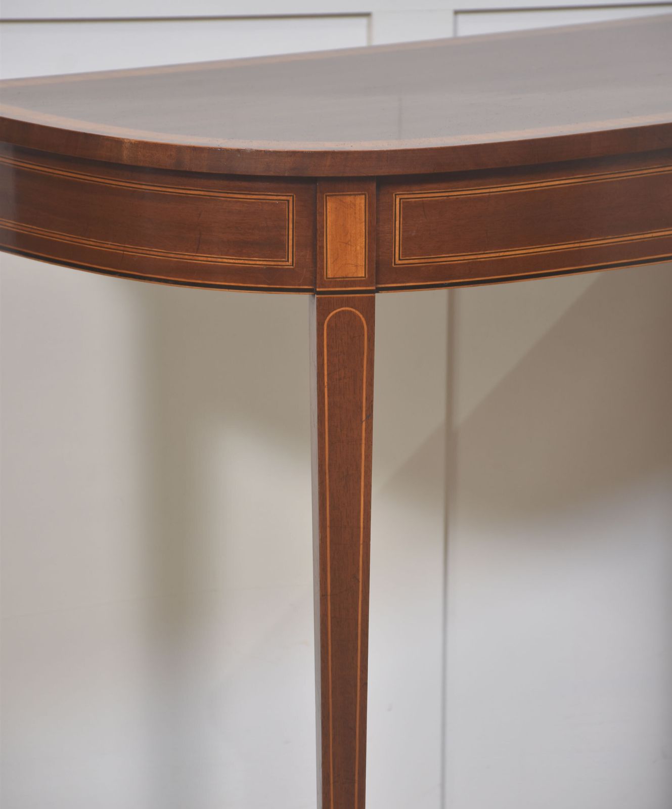Inlaid Mahogany Console Table With Matching Wall Mirror photo buy