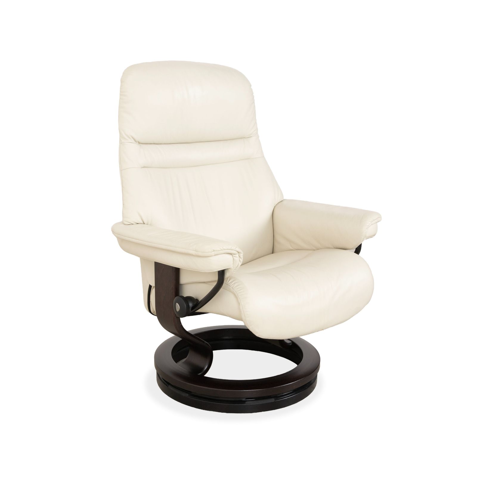 Stressless Sunrise Leather Recliner Set Cream, Manual Function photo for sale