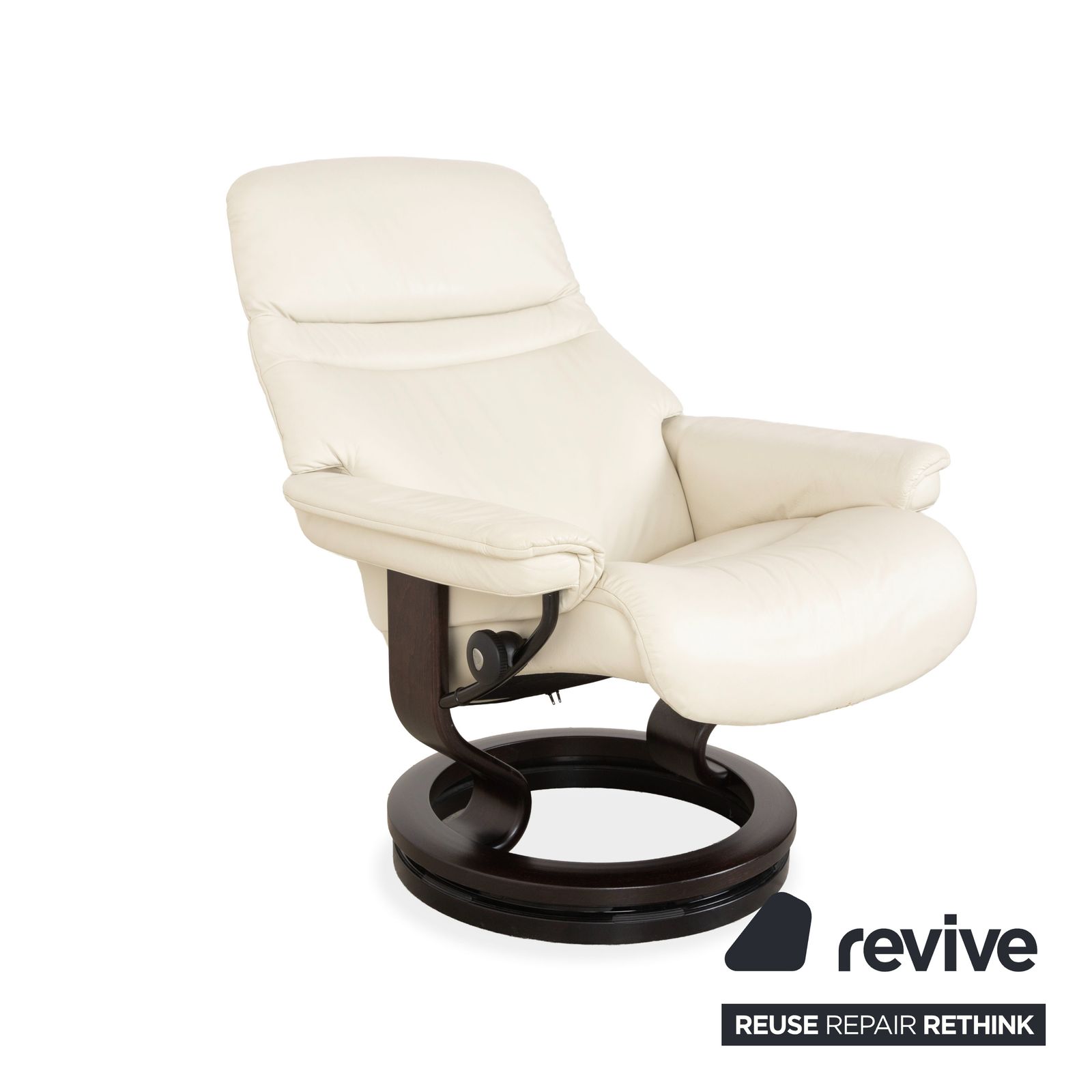 Stressless Sunrise Leather Recliner Set Cream, Manual Function photo Furniture