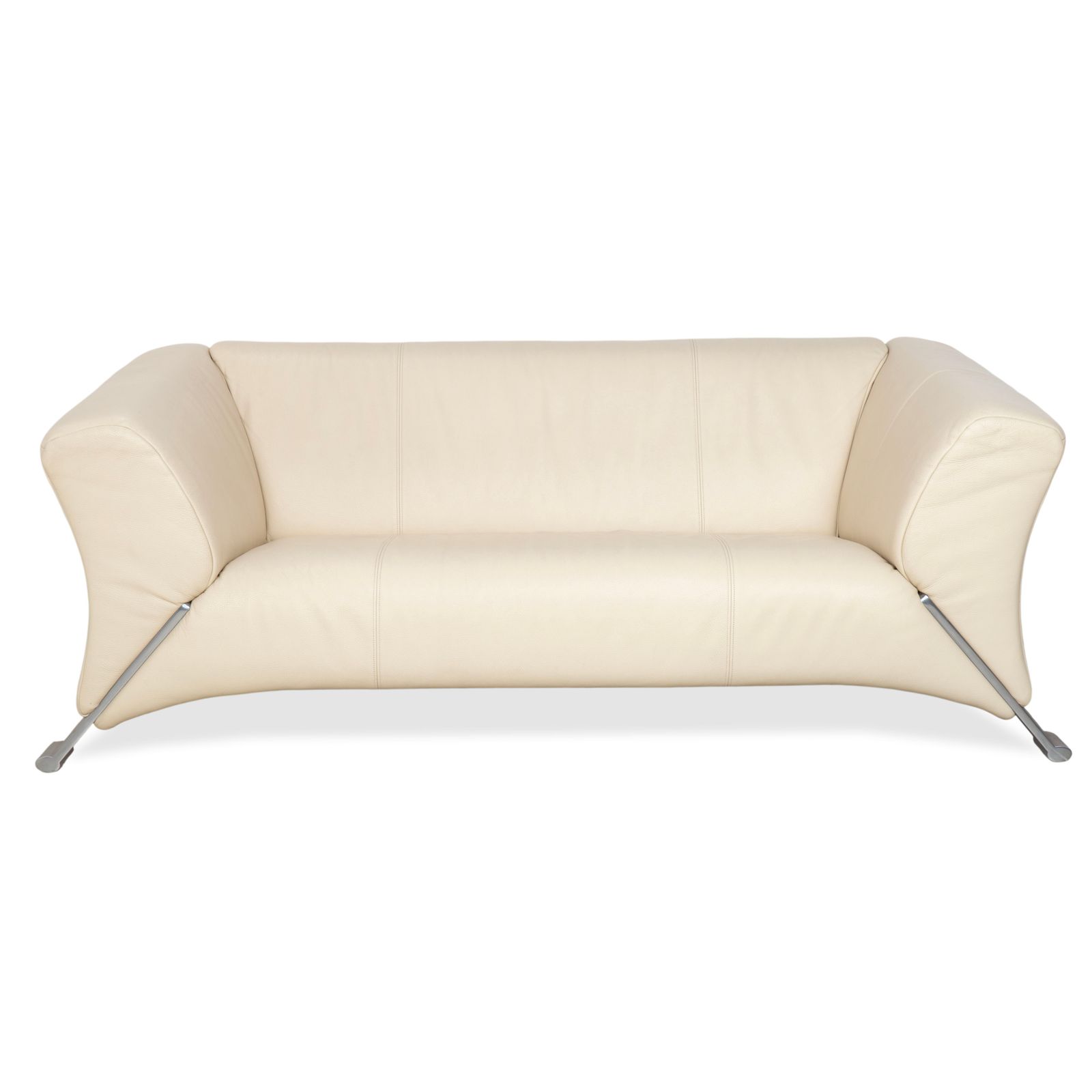 Canapé 2 places Rolf Benz 322 en cuir, crème beige