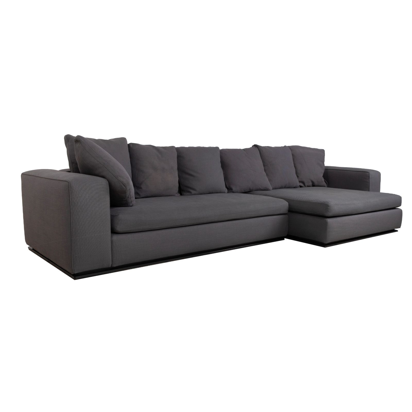 Canapé d'angle Minotti en tissu gris