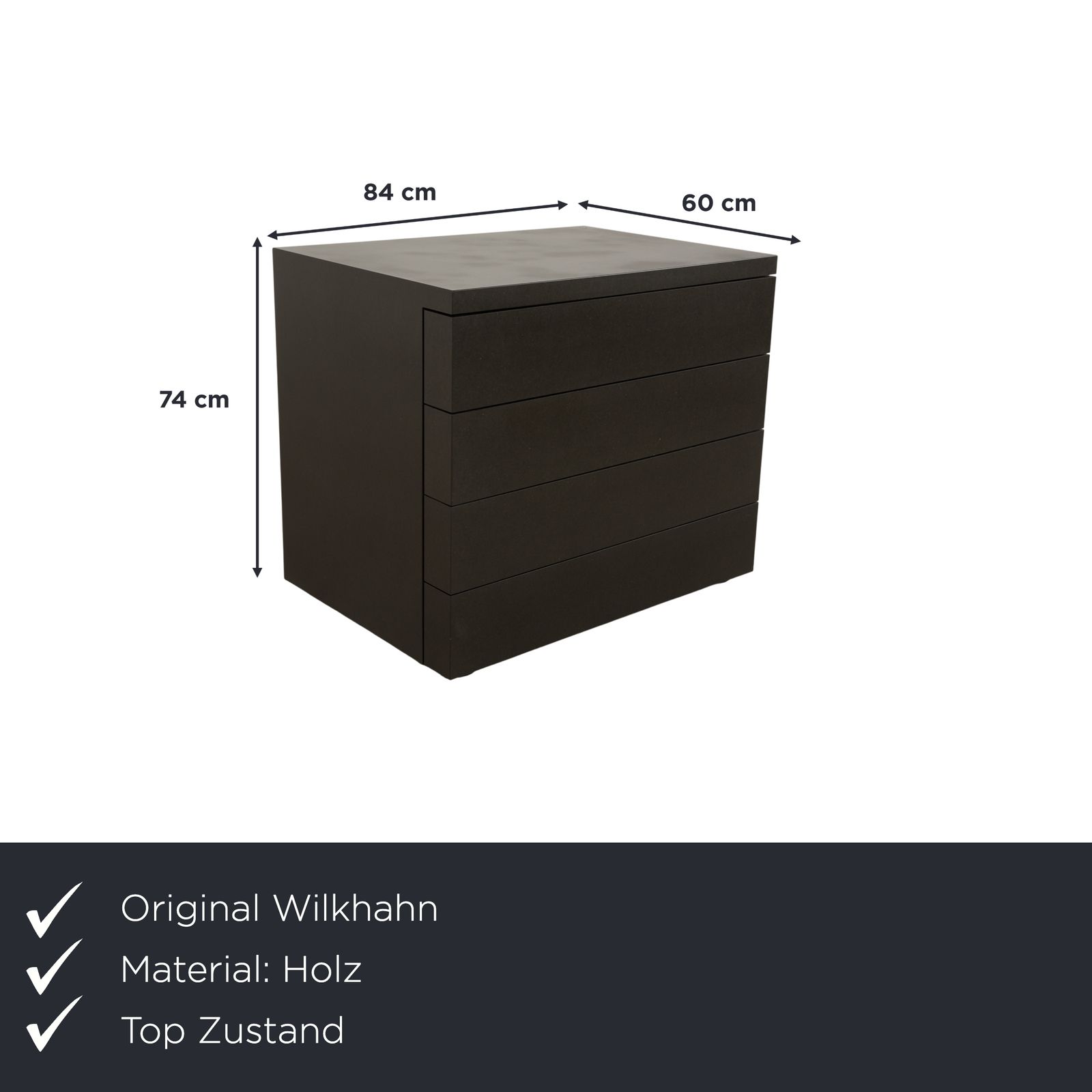 Buffet Wilkhahn en bois, anthracite noir photo furniture