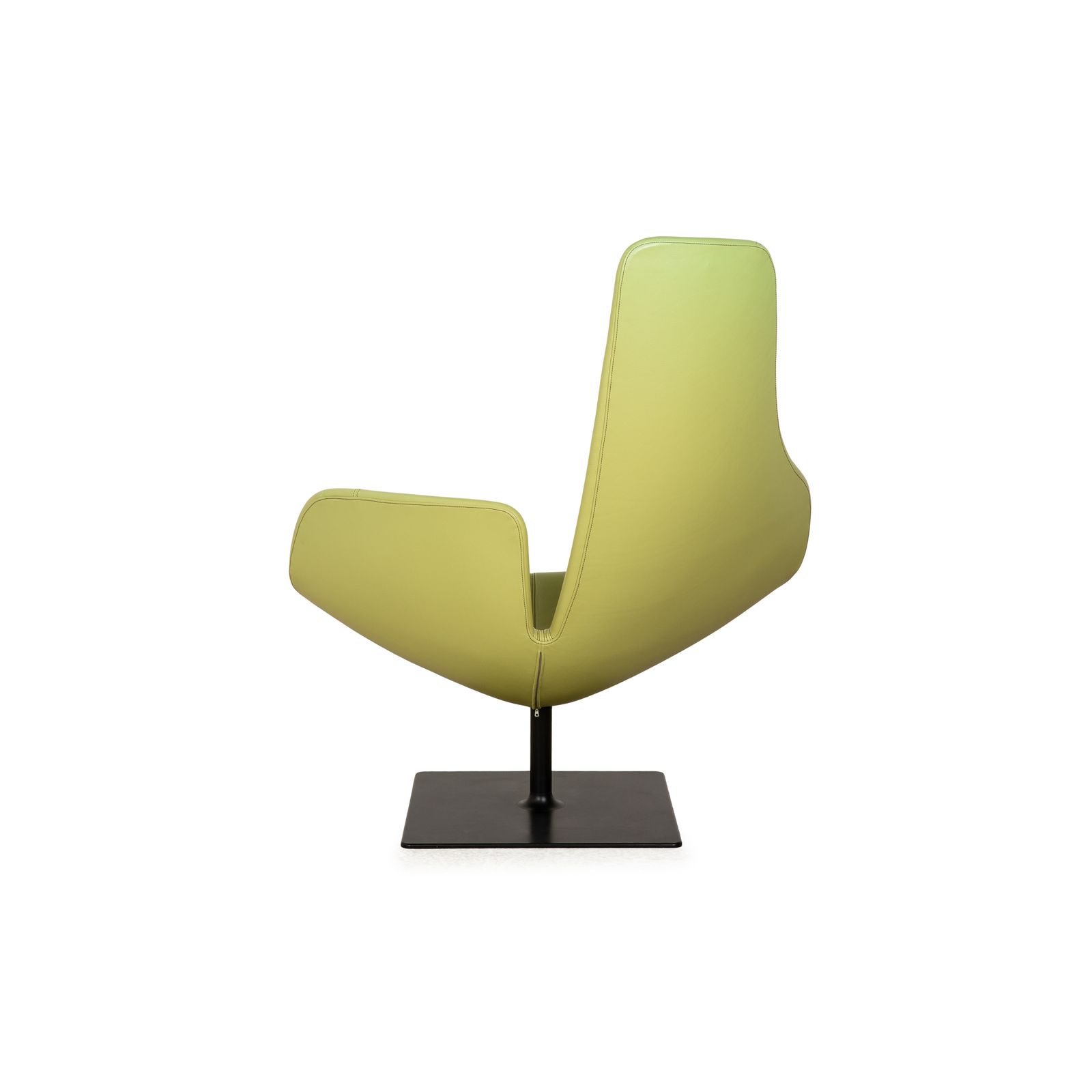 photo furniture Moroso Fjord Leren Fauteuil Groen Draaifunctie