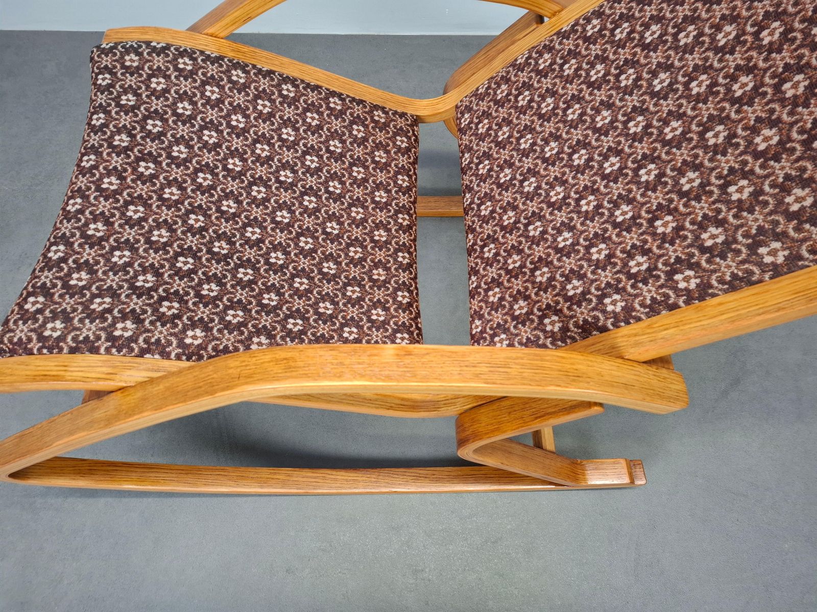 photo furniture 1930s Art Deco Czechoslovak Bentwood Rocking Chair With Original Upholstery