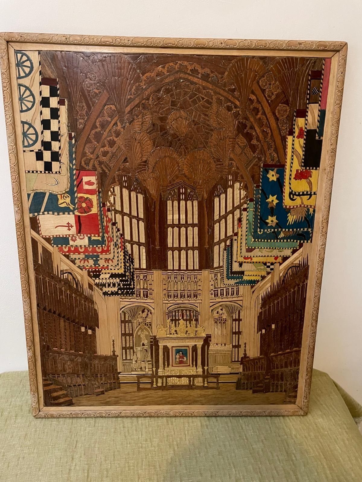 Exquisite Marquetry Depiction Of Westminster Abbey