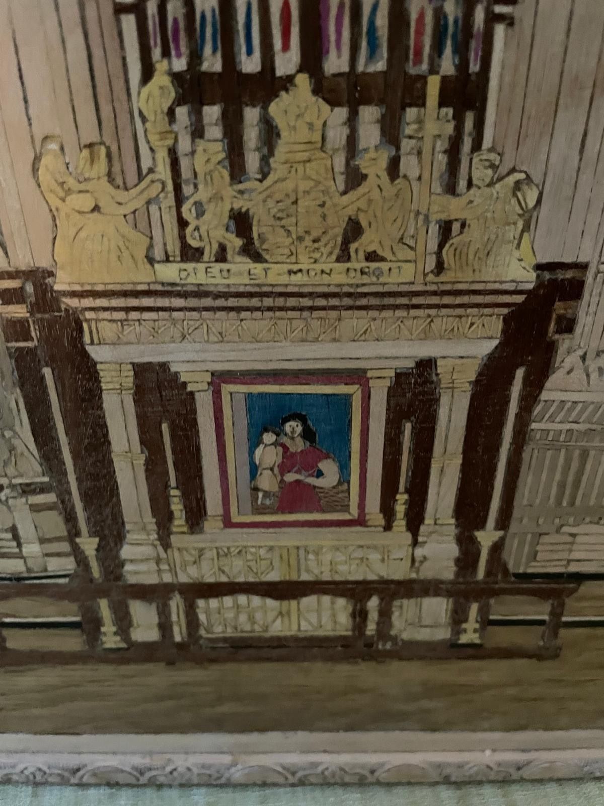 Exquisite Marquetry Depiction Of Westminster Abbey photo vinterior