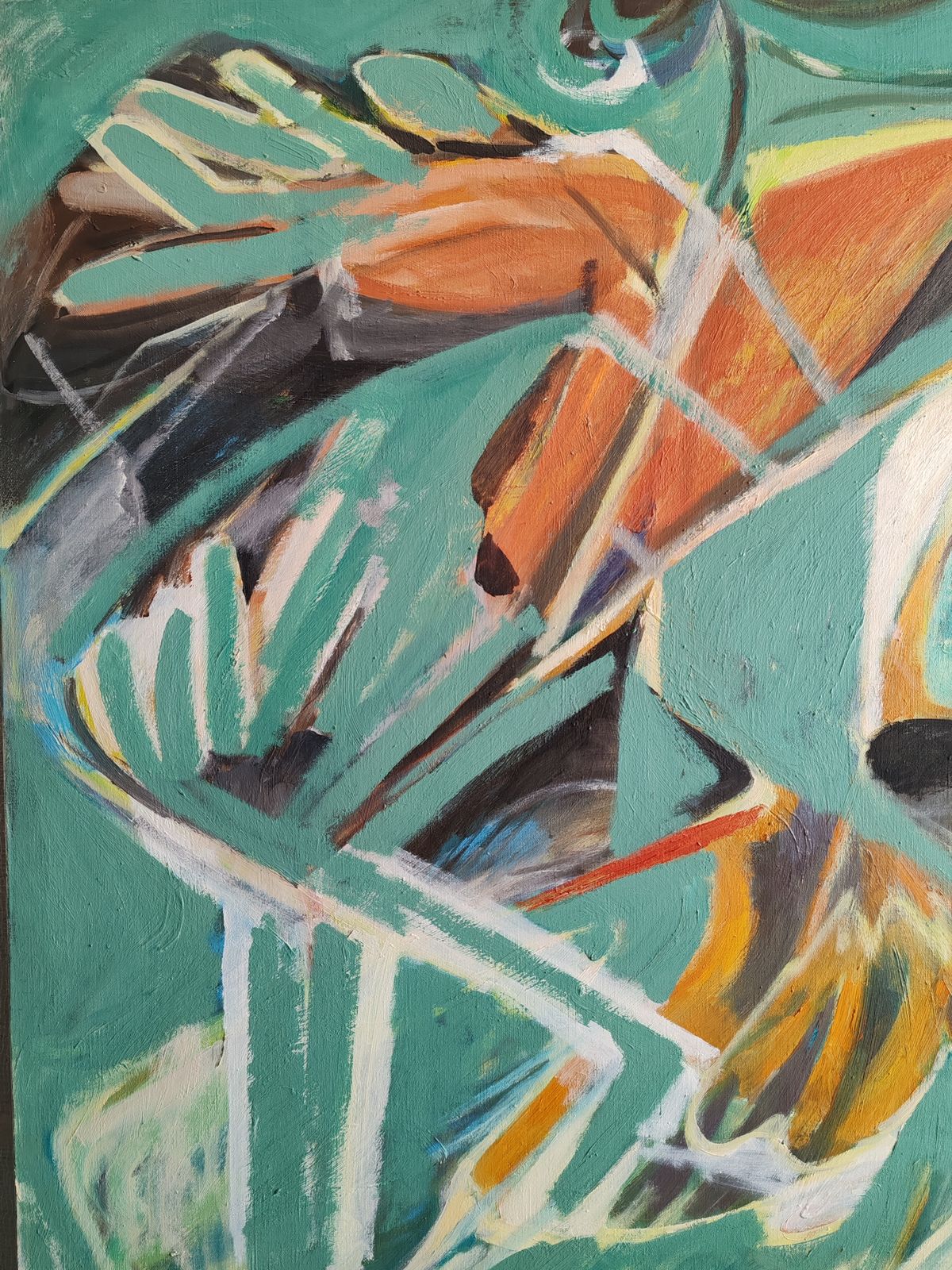 Louis Son (1921–1996) Swimming Pool Oil On Canvas, Titled On The Reverse photo furniture