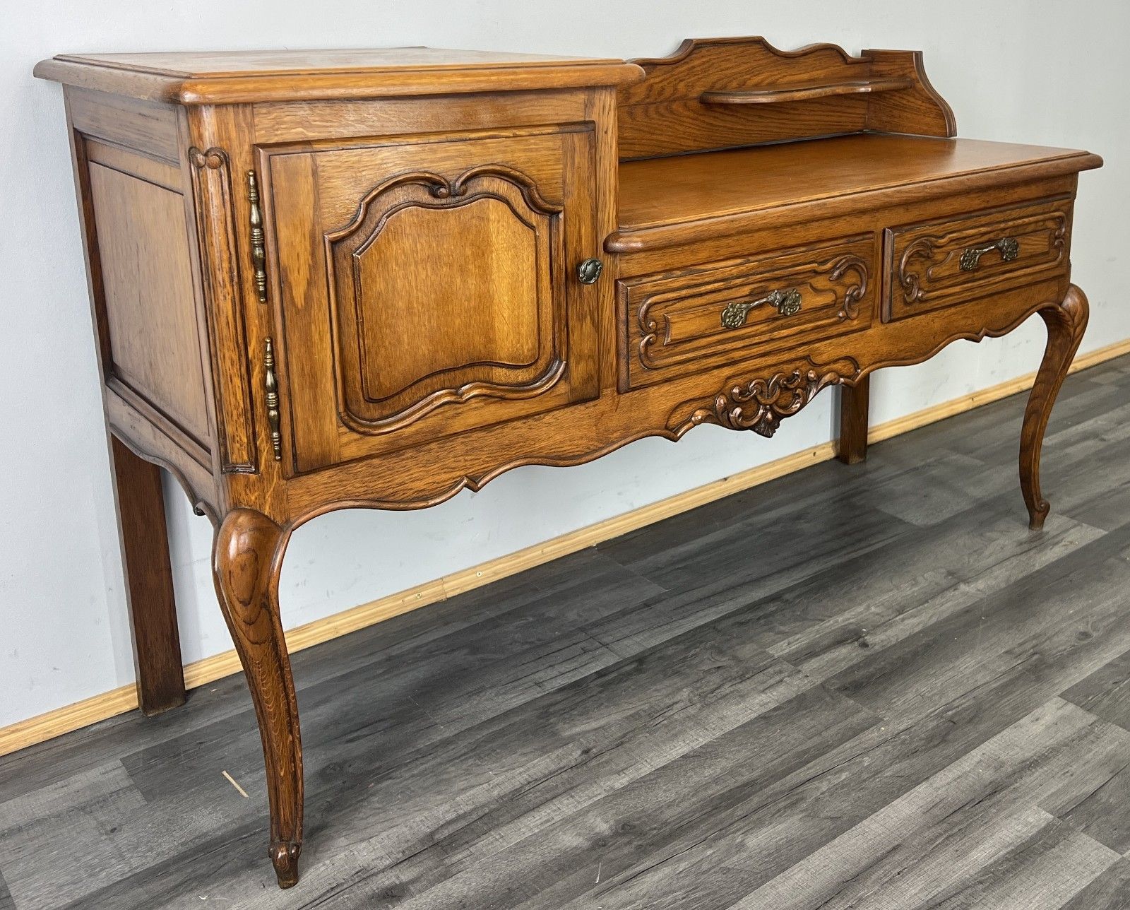 Bench Cabinet Vintage French Louis XVI Style Oak Carved Sideboard Lot 4807 photo furniture