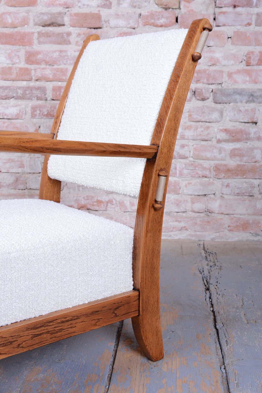 photo for sale Restored Art Deco Seating Set, By Krásná Jizba, Oak, Reupholstered, Czech, 1930s