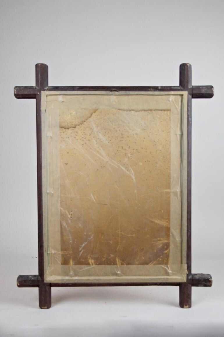 photo vinterior 19th Century Rustic Wooden Black Forest Wall Mirror, Austria, Circa 1890
