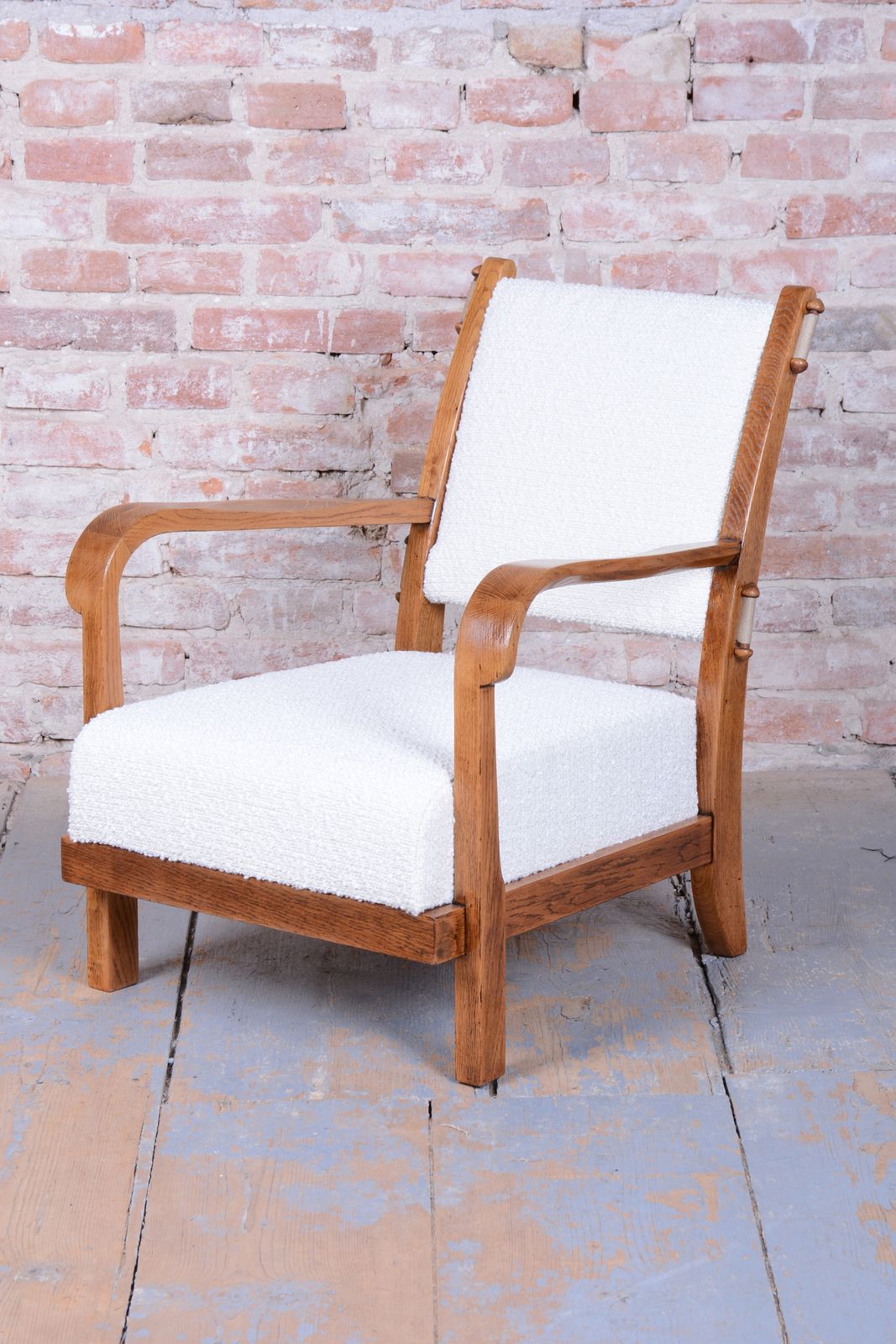 Pair Of Restored Art Deco Armchairs, By Krásná Jizba, Oak, Czech, 1930s photo furniture
