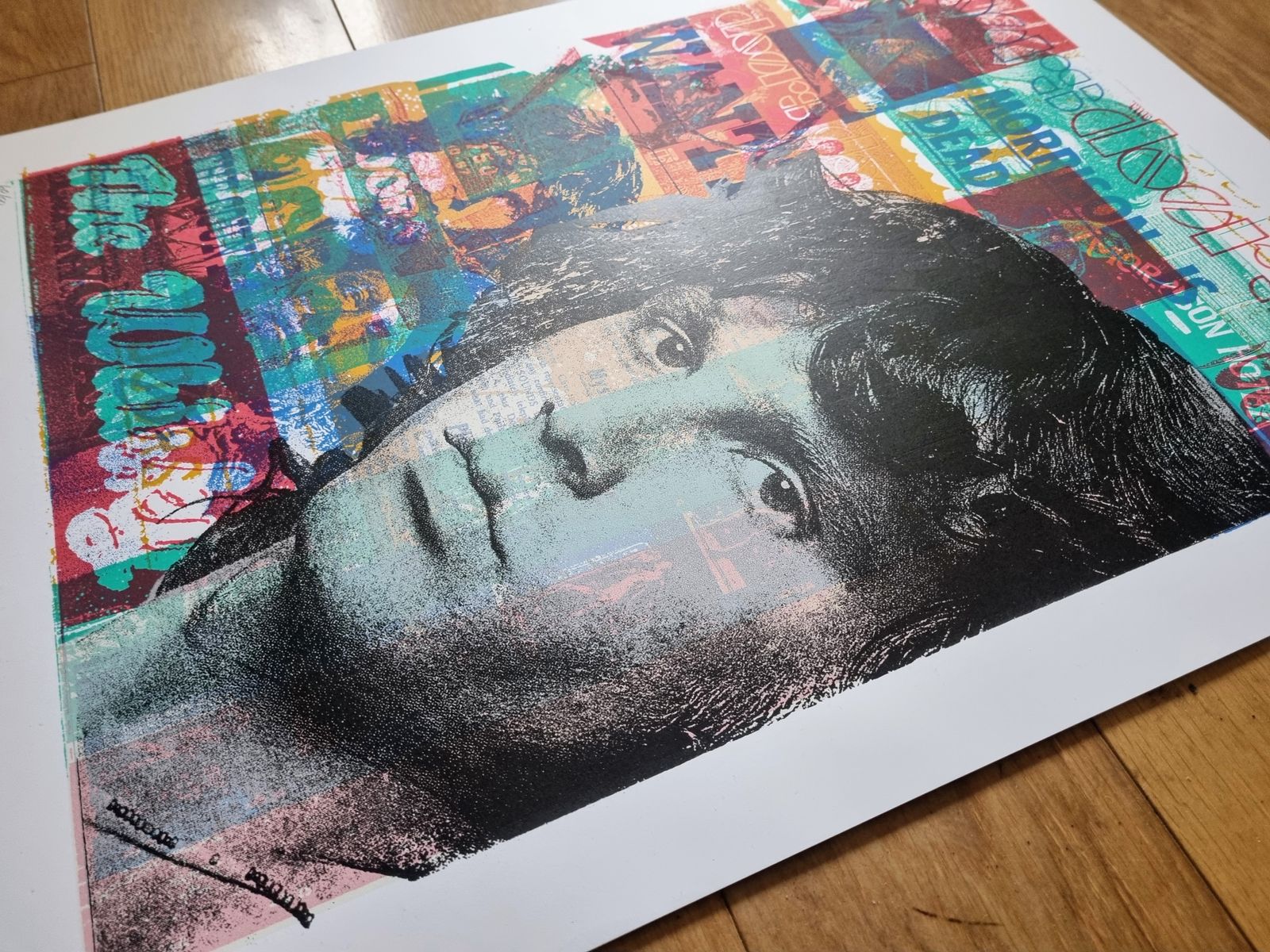 Original Screen Print Portrait Art, Jim Morrison Death Makes Angels Of Us All, Print Mafia Limited Edition Poster, 2000s photo 225.0