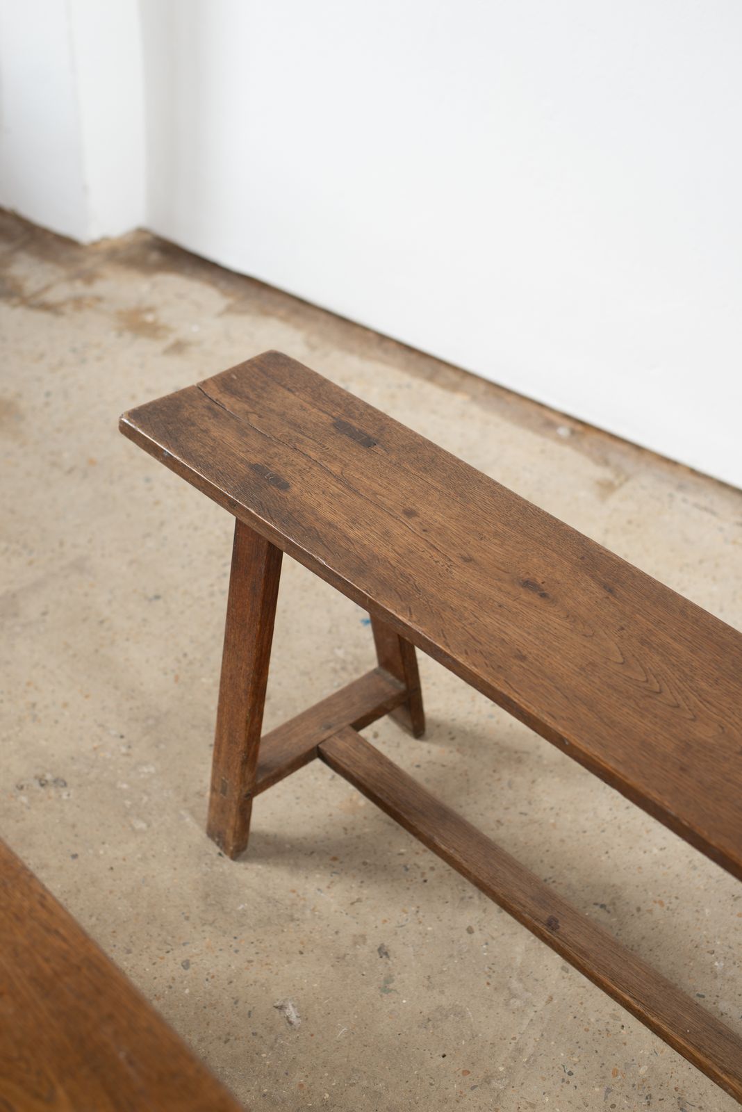 Pair Of Late 18th Century French Oak Trestle Benches photo vinterior