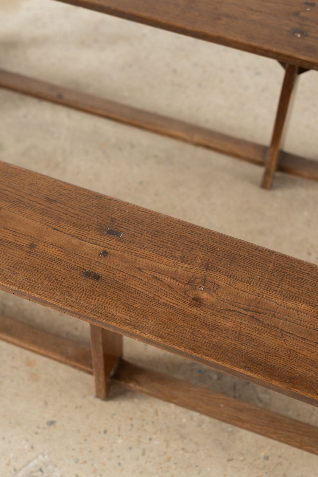 Pair Of Late 18th Century French Oak Trestle Benches photo buy