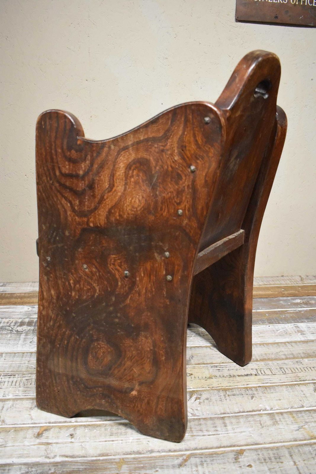 Antique Arts & Crafts Elm Hall Chair   Pew photo for sale