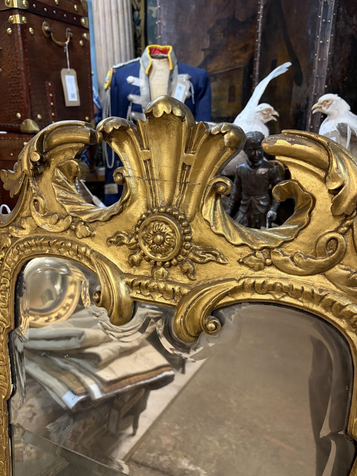 English Georgian Carved Gilt Wall Mirror photo Home Decor