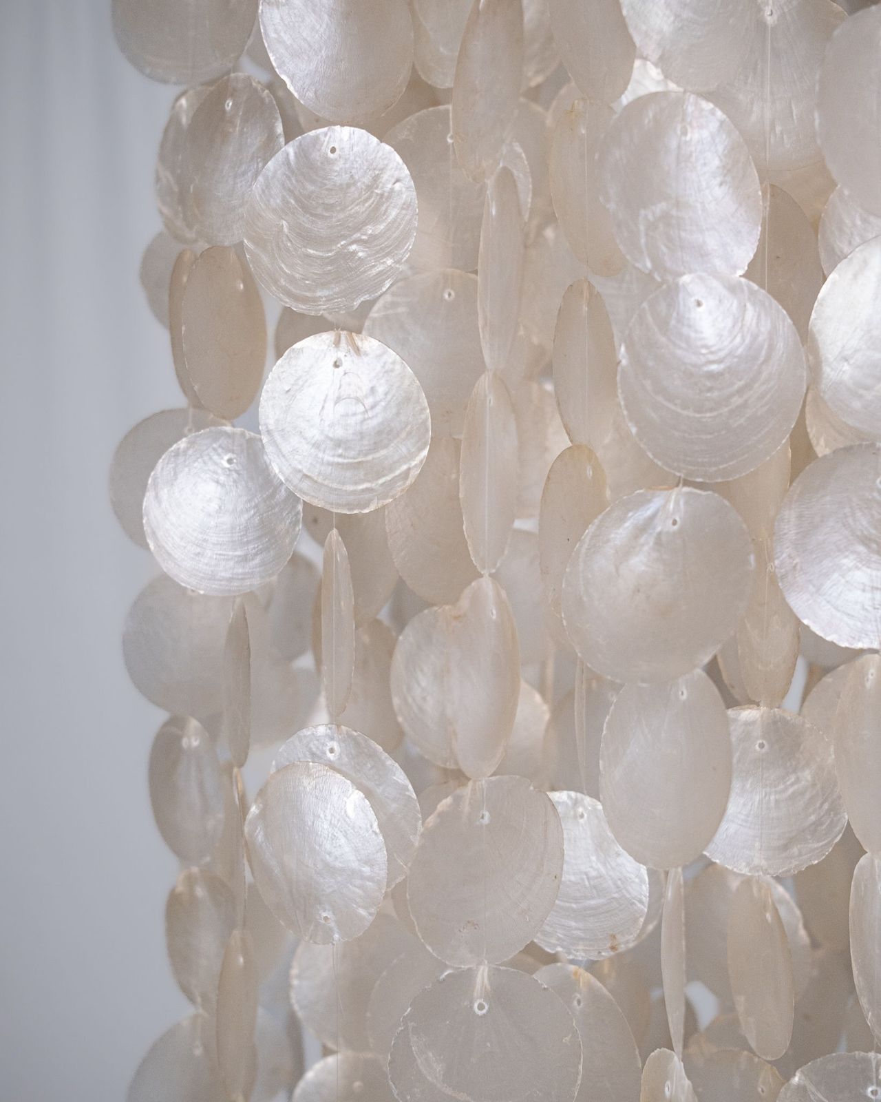 Large Capiz Shell Chandelier In The Style Of Verner Panton, 1980s photo vintage