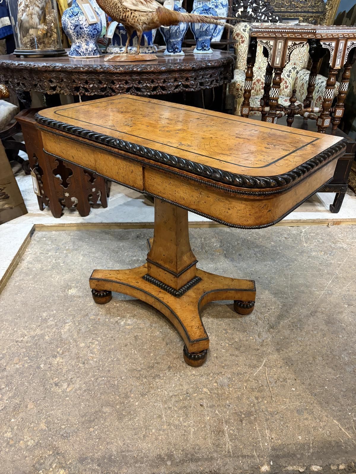 Scottish Early 19th Century Burr Yew Card Table / Games Table photo furniture