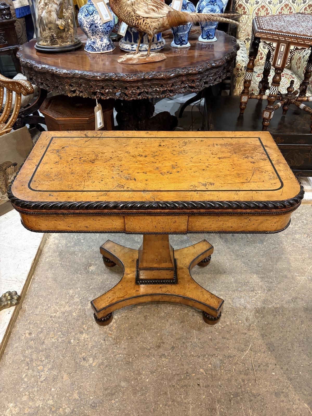 Scottish Early 19th Century Burr Yew Card Table / Games Table photo vinterior