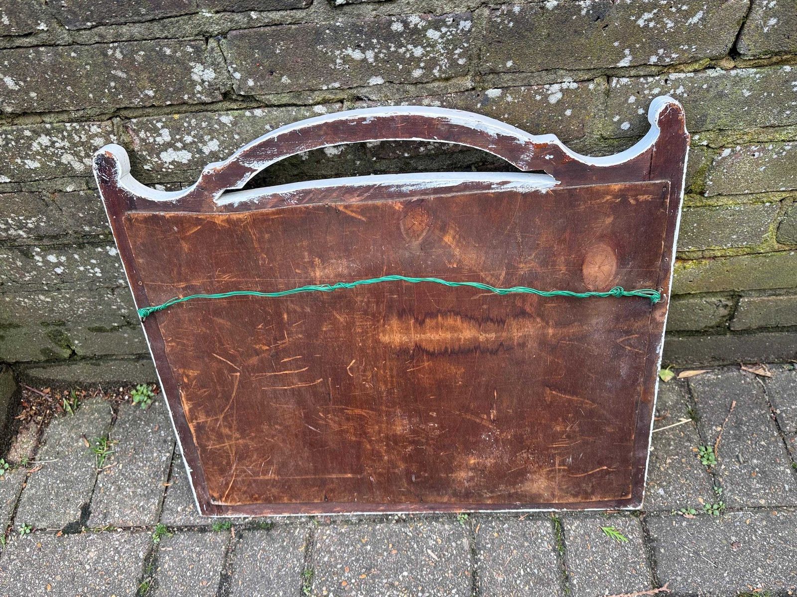 photo furniture Antique Early 20th Century Wooden Wall Mirror, Distressed Painted Mirror, C.1920s–1930s