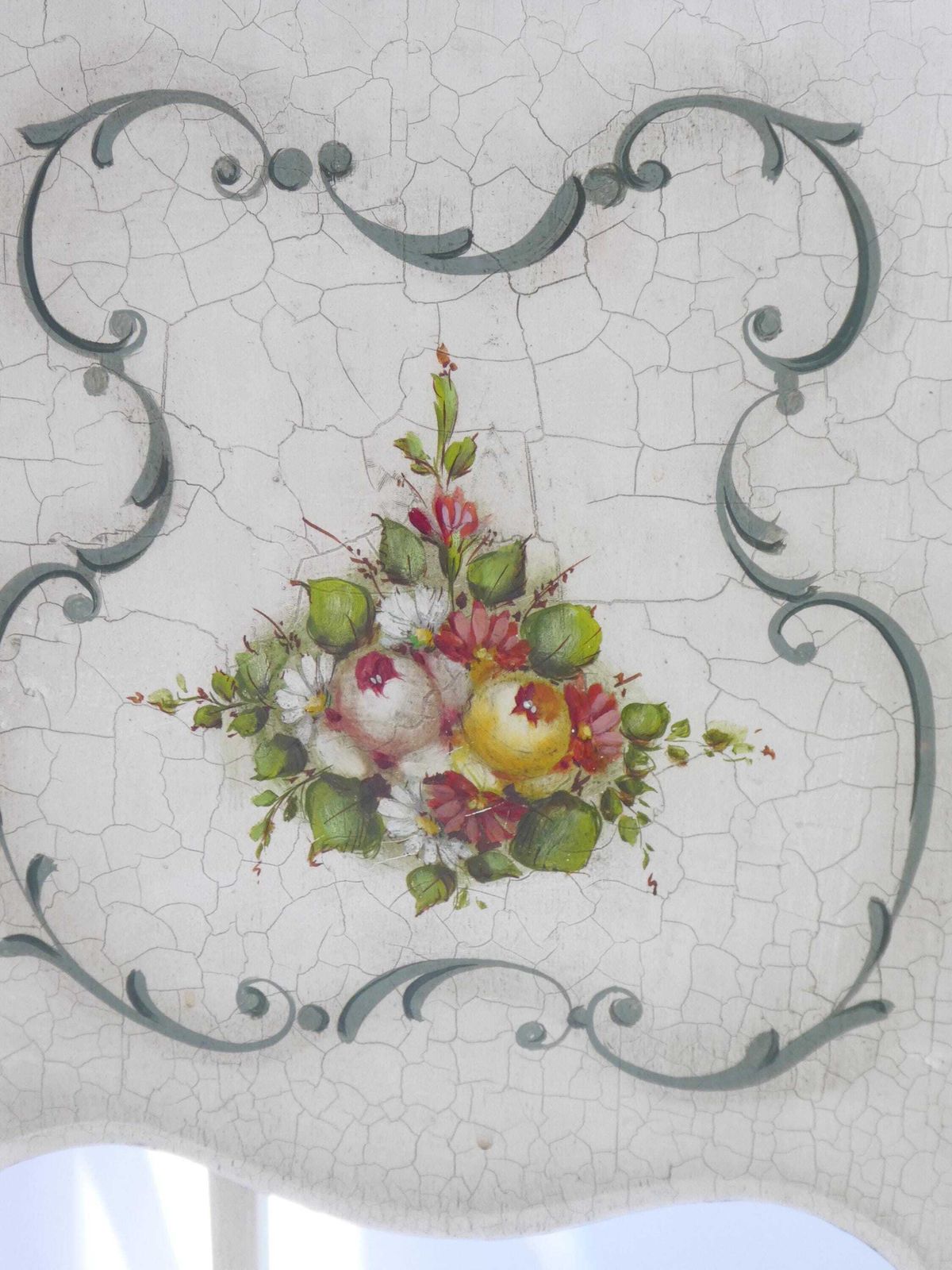 Antique Louis XV Hand Painted Chest Of Drawers, Floral Venetian Nightstand With Drawers, Small Chest photo vintage
