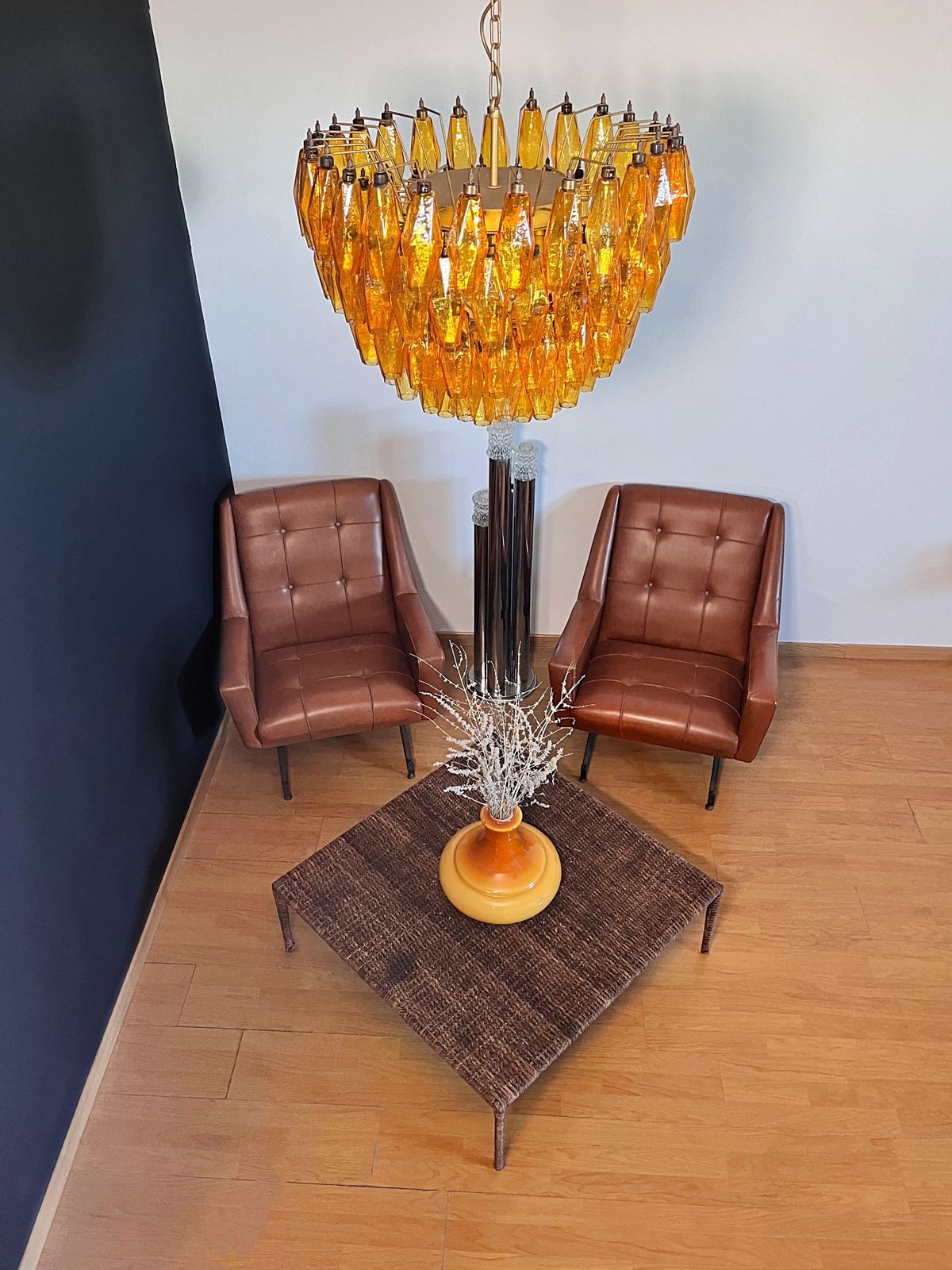Amazing Murano Glass Chandelier – 111  Amber Poliedri photo Lighting
