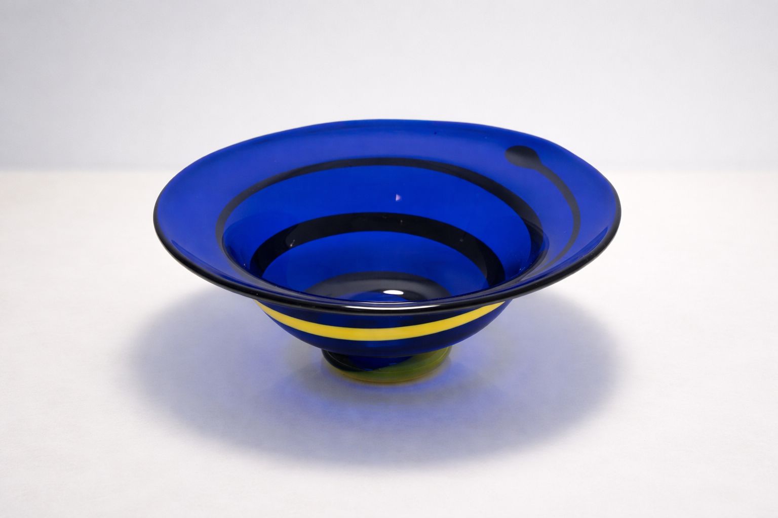 Blauwe Kunstglazen Schaal, Jaren 1960, Vintage