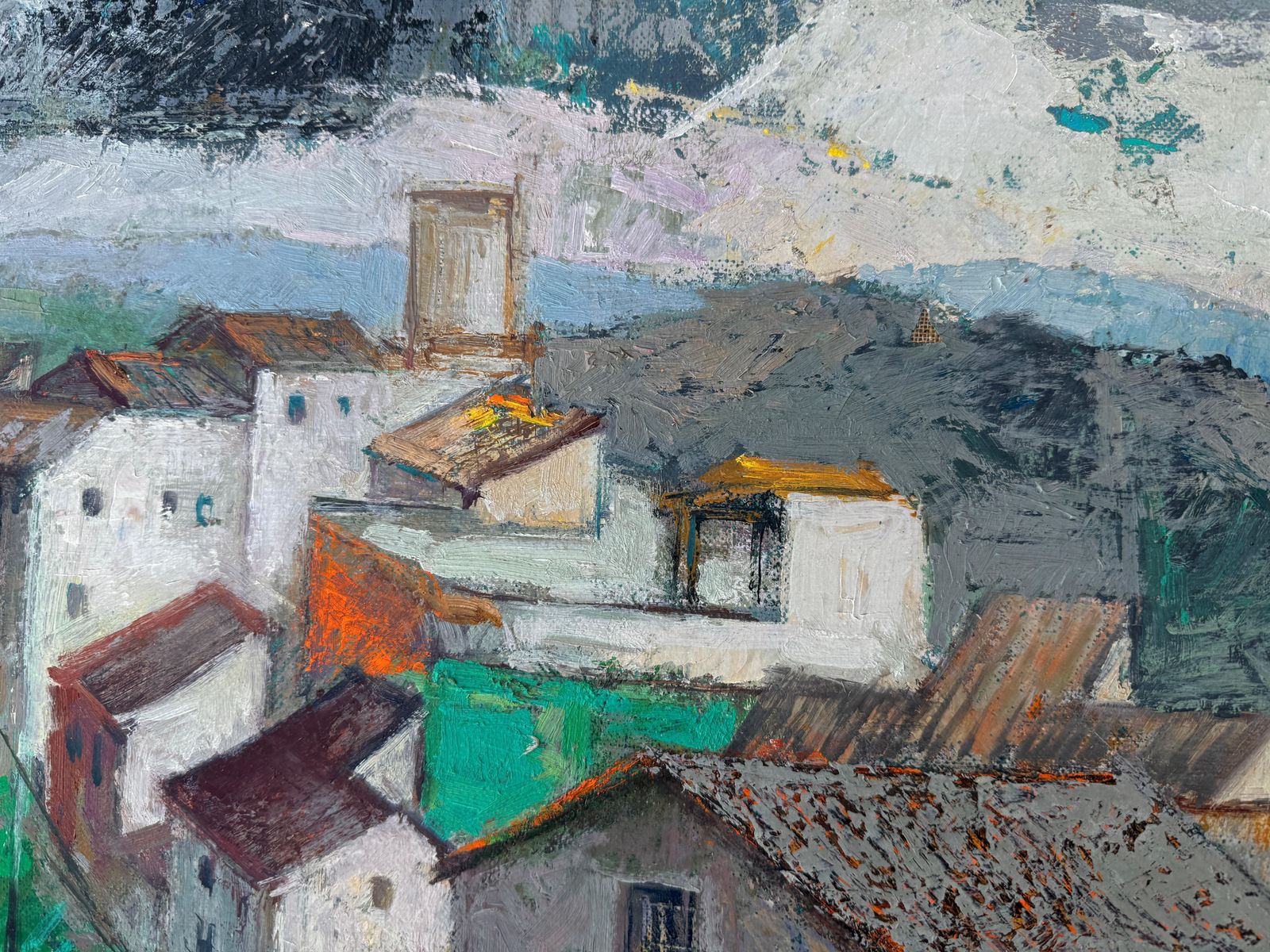 Bernat Sanjuan Tarré – Mediterraan Dorpsgezicht Op Mallorca, Olieverf Op Doek, Ca. 1960 photo 1350.0