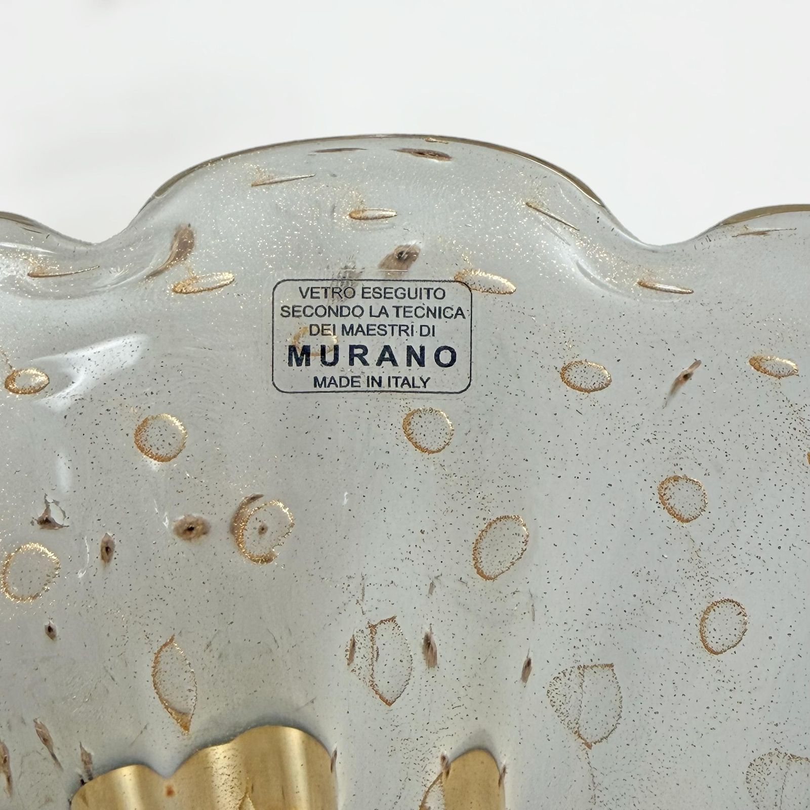 photo furniture Attributed To Barovier & Toso Brass And Pulegoso Murano Glass Sconces, Pair