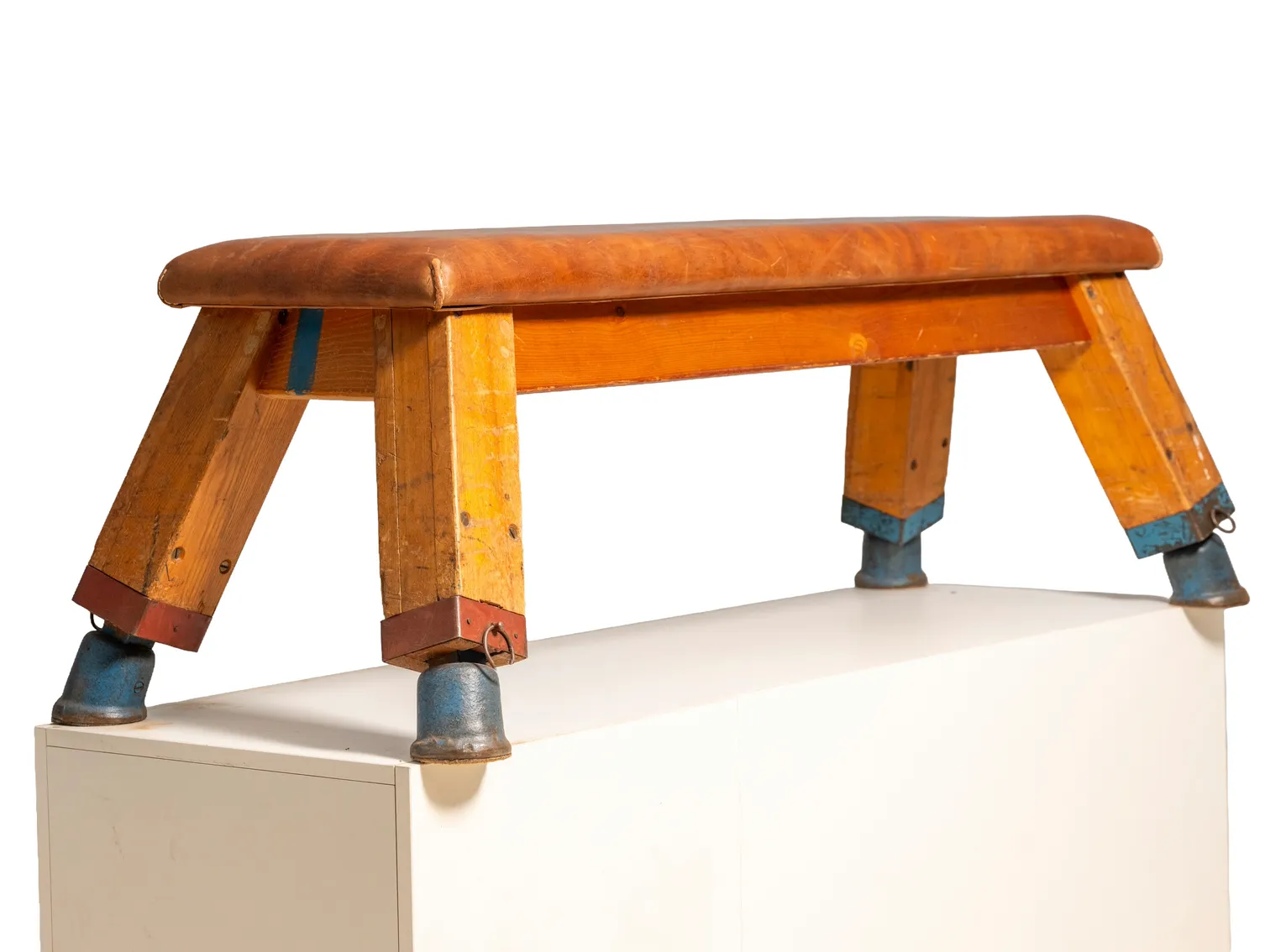 Europese Vintage Leren Gymbank Of Tafel, Ca. Jaren 1950