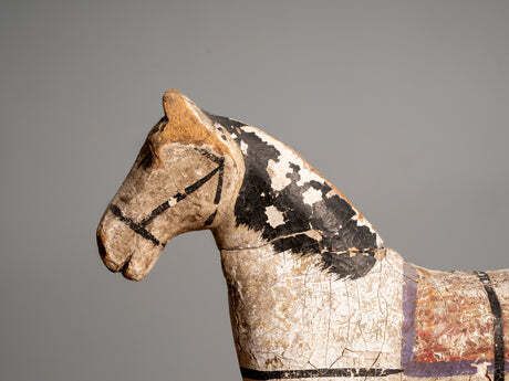 Antique Wooden Toy Horse On Wheels, Early 20th Century photo buy