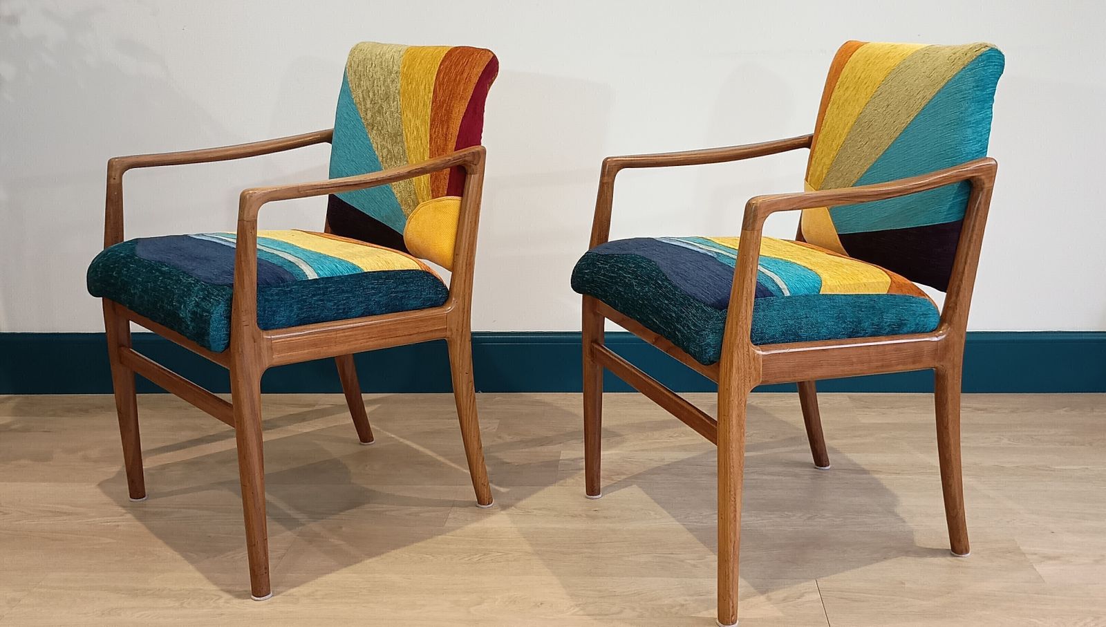 Bespoke Scandinavian Mid 50's Dinning/Office/ Bedroom Chairs  ( Pair) photo for sale