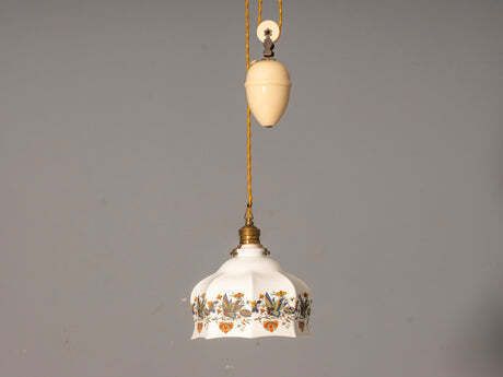 Glazen Hanglampenkap, Vintage, Handgeschilderd photo Verlichting
