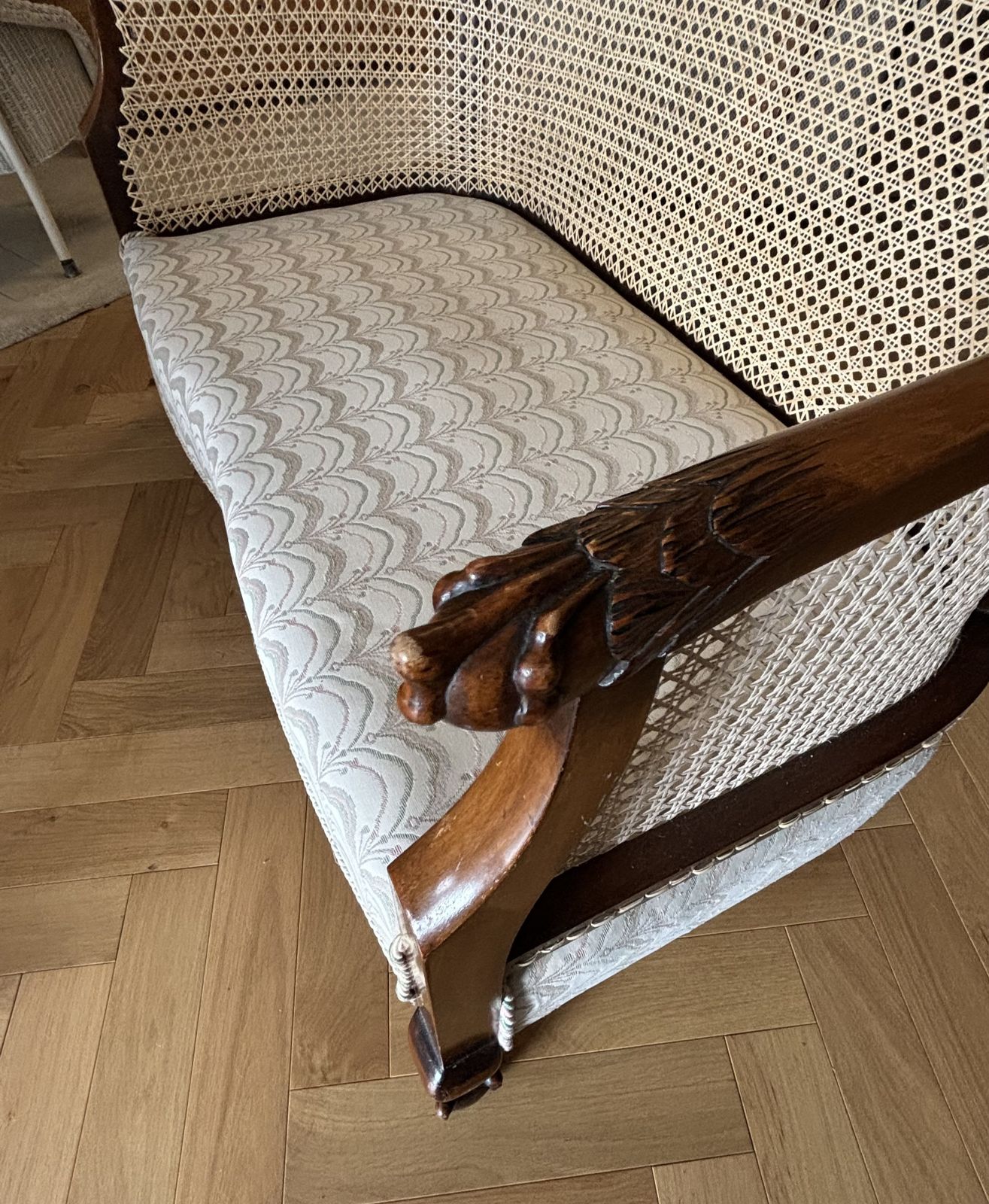 photo furniture Bergere Cane Sofa, 19th Century
