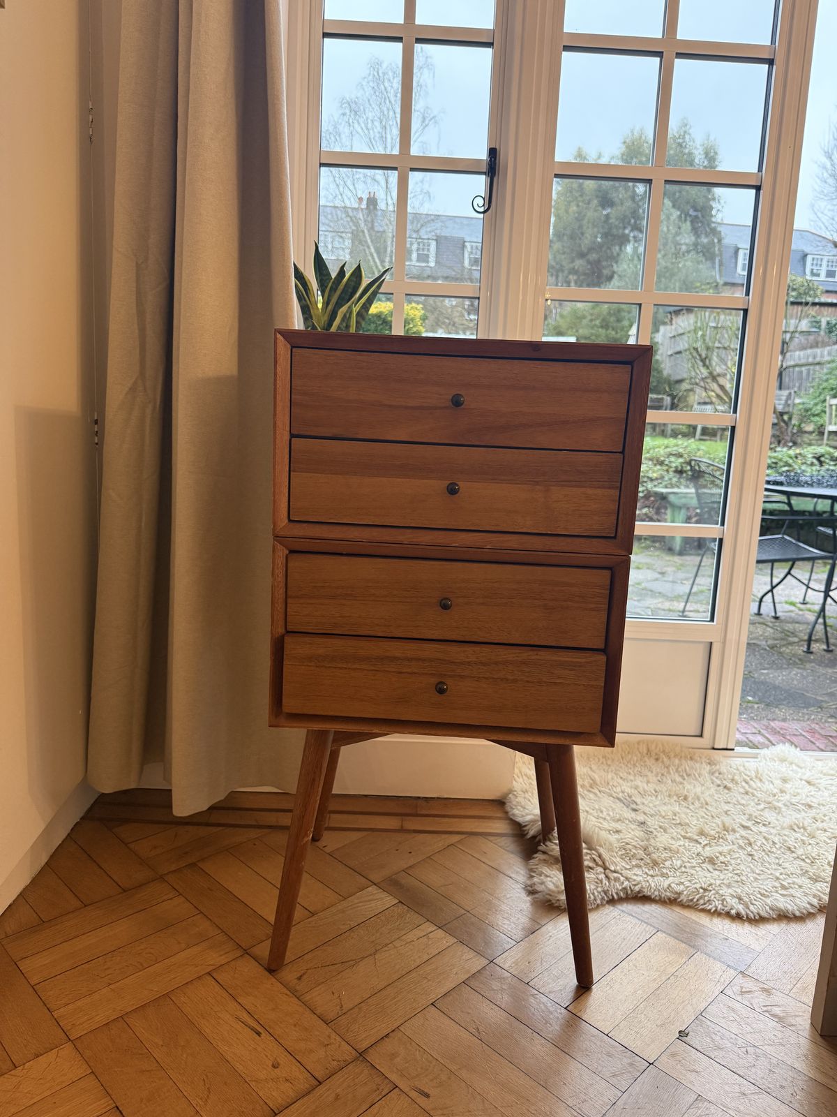 Mid Century Solid Wood Chest Of Drawers – Excellent Condition photo vinterior
