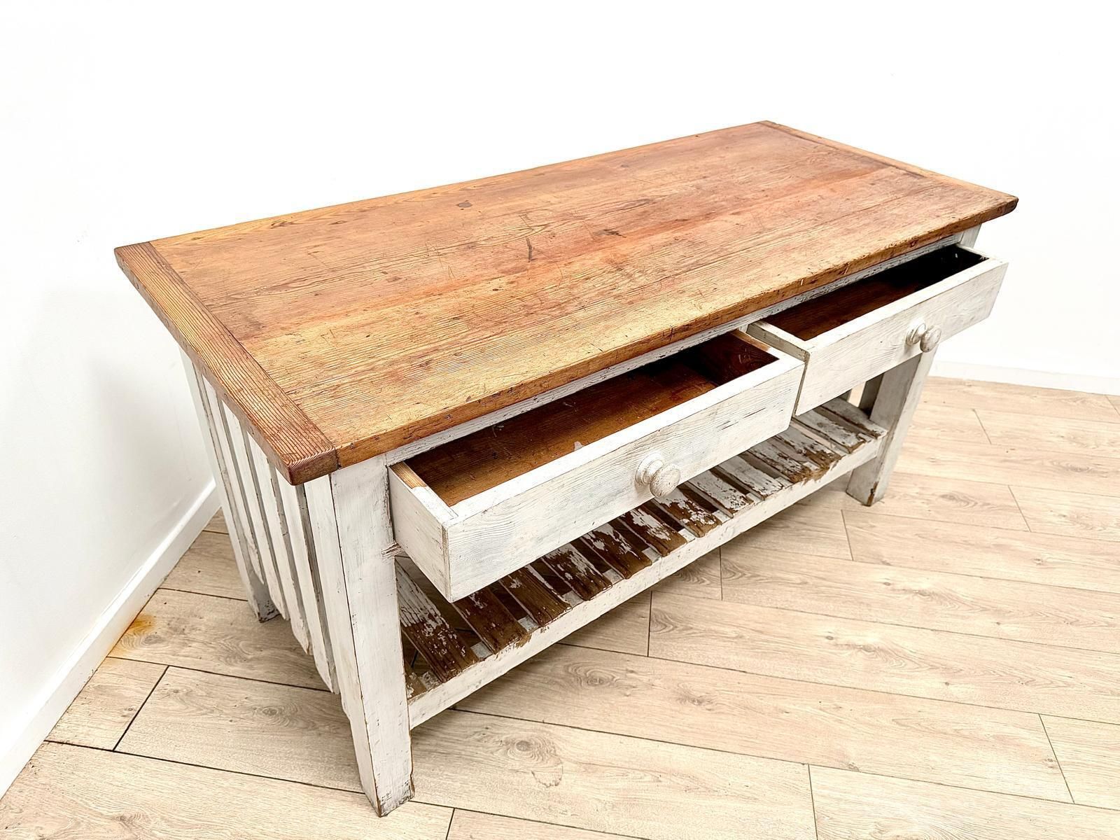 photo furniture French Country House Vintage Pine Bakers Island Table Delivery Available 0035.