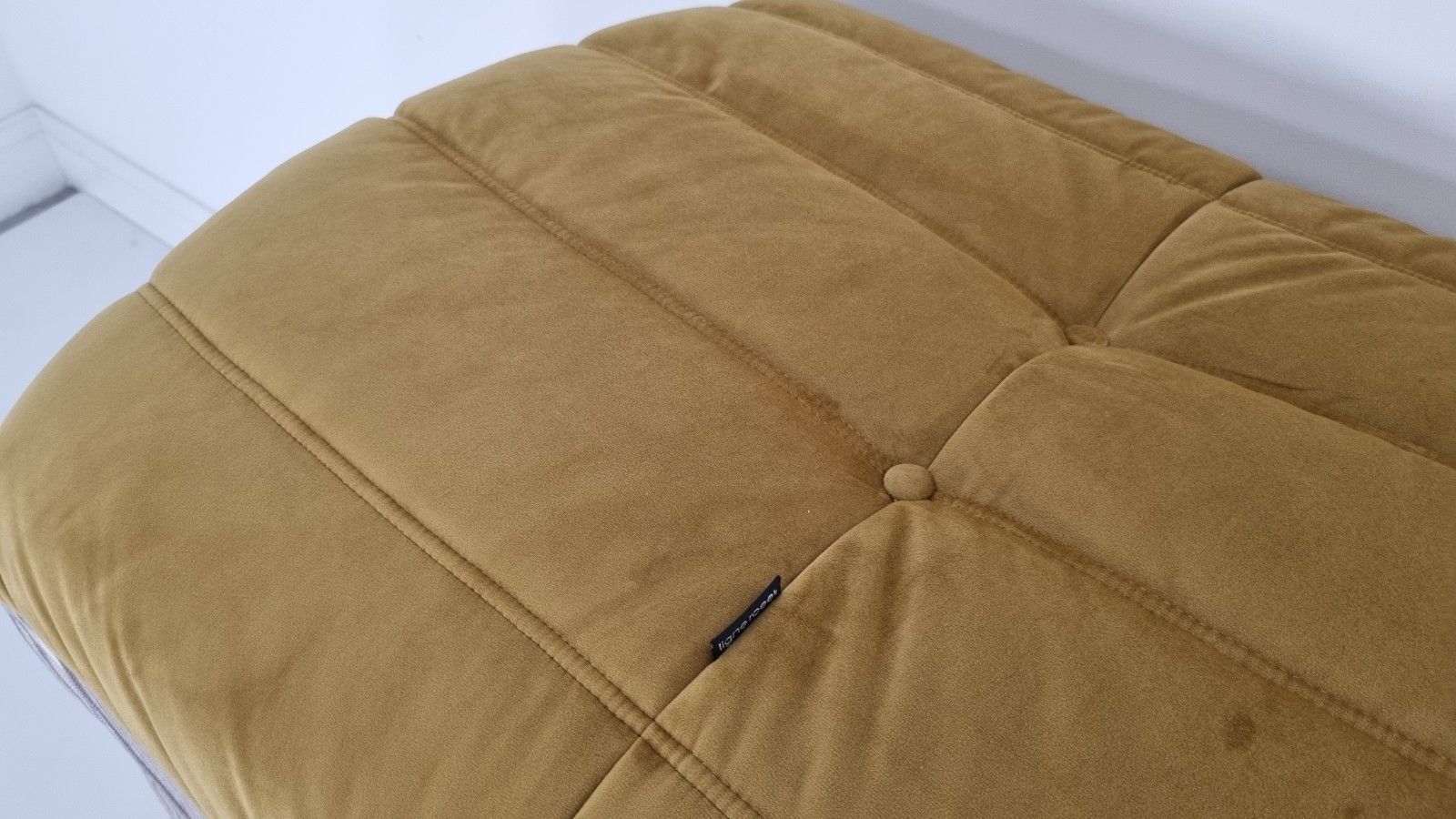2580.0 Ligne Roset Togo Chair And Footstool In Bronze Gold Velvet Immaculate photo