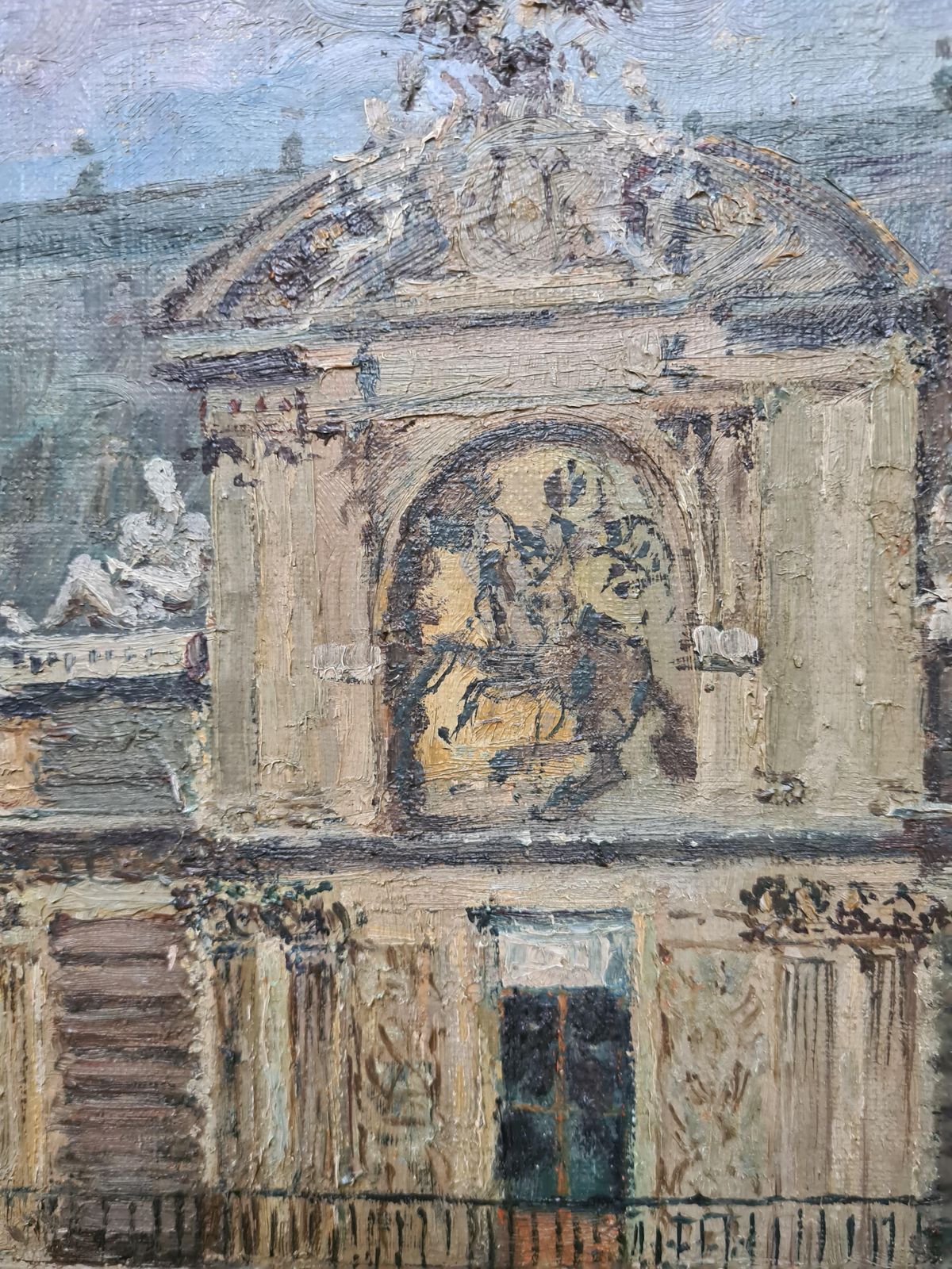 The Louvre, Paris, Impressionist Oil On Canvas, Early 20th Century By émile Saudemont photo 2771.0