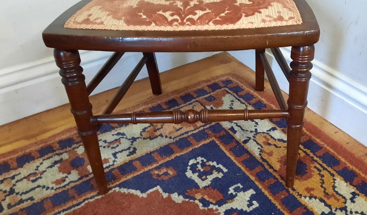 Vintage Edwardian Bedroom Boudoir Chair Padded Flock Seat Inlaid Marquetry Back photo 110.0