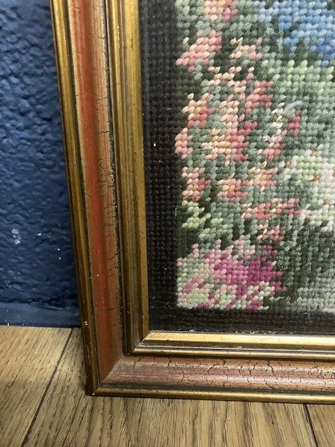 Vintage Needlepoint Tapestry Framed By Frost & Reed, Dated 1950 By F.W. Clements photo furniture