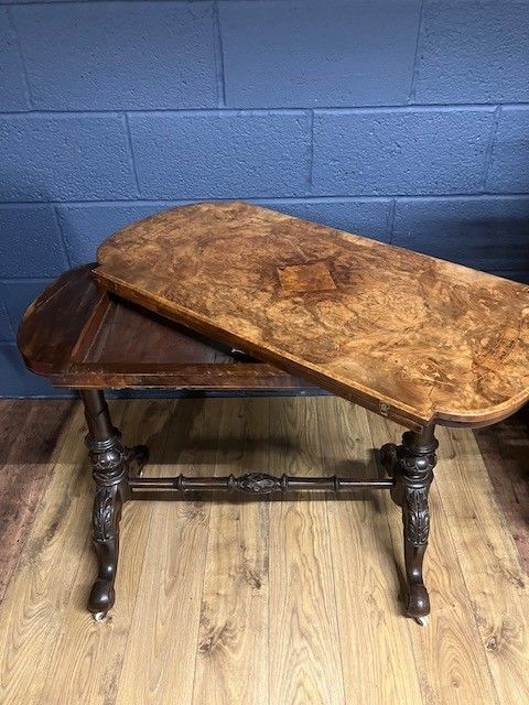 Victorian Antique Card / Games Table In Burr Walnut photo furniture