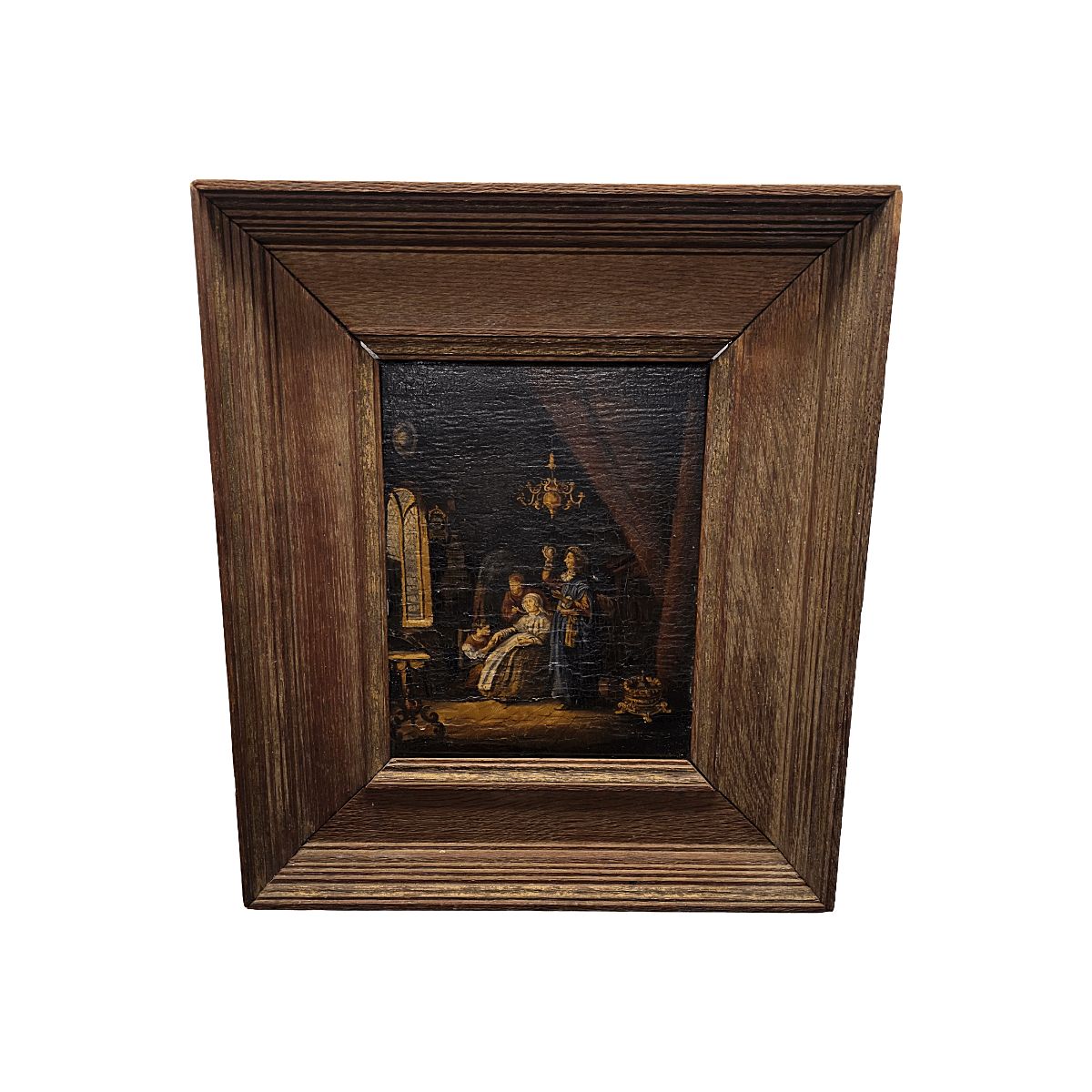 Antique Painting After A Work By Gerrit Dou, 19th Century