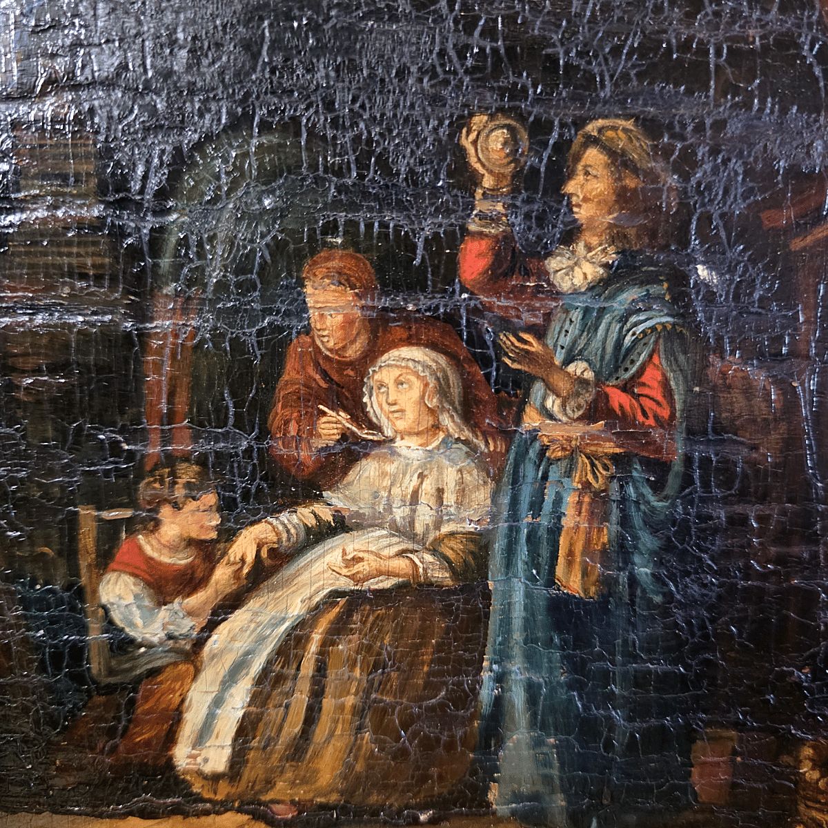 Antique Painting After A Work By Gerrit Dou, 19th Century photo Art