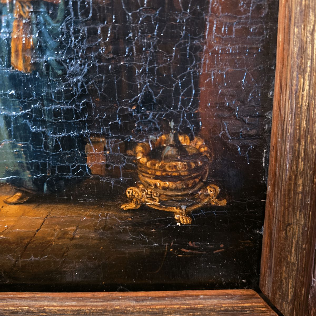 photo furniture Antique Painting After A Work By Gerrit Dou, 19th Century