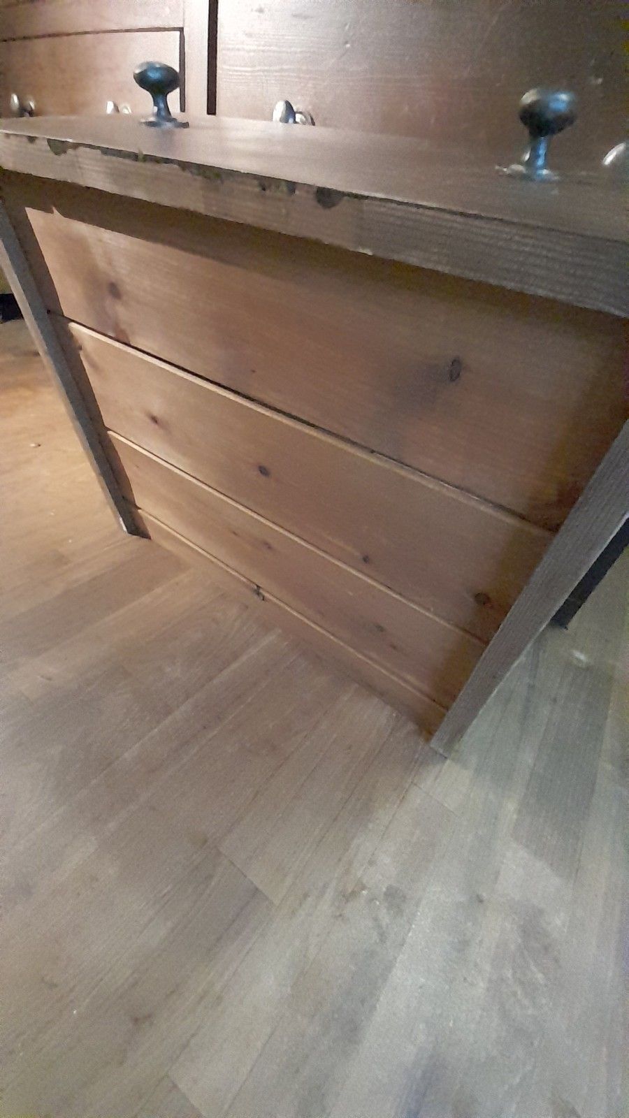 photo furniture Pair Of Thick Solid Stained  Pine Tall Chests Of Drawers, Hand Made
