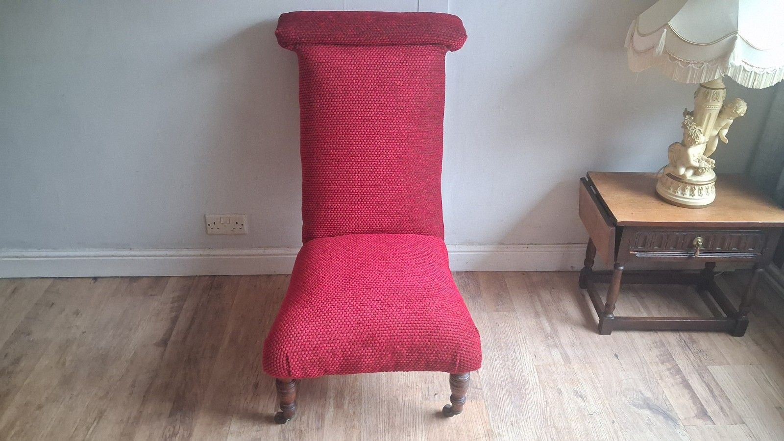photo furniture Newly Upholstered Original 19th Century Prayer Chair,Bedroom /Hall/Landing Chair
