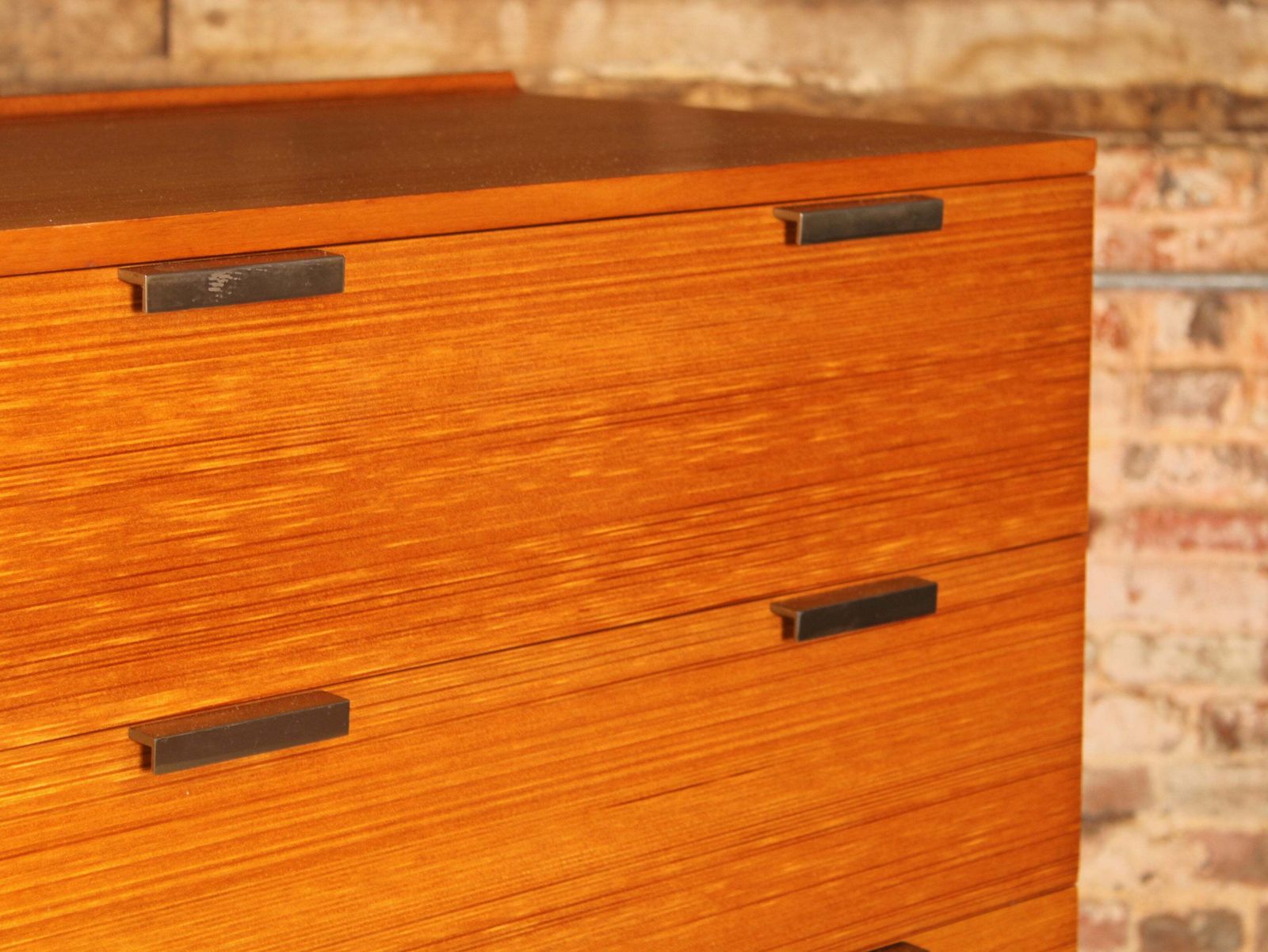 Mid Century Oak Chest Of Drawers With Chrome Legs By John And Sylvia Reid For Stag, Circa 1960s photo vinterior