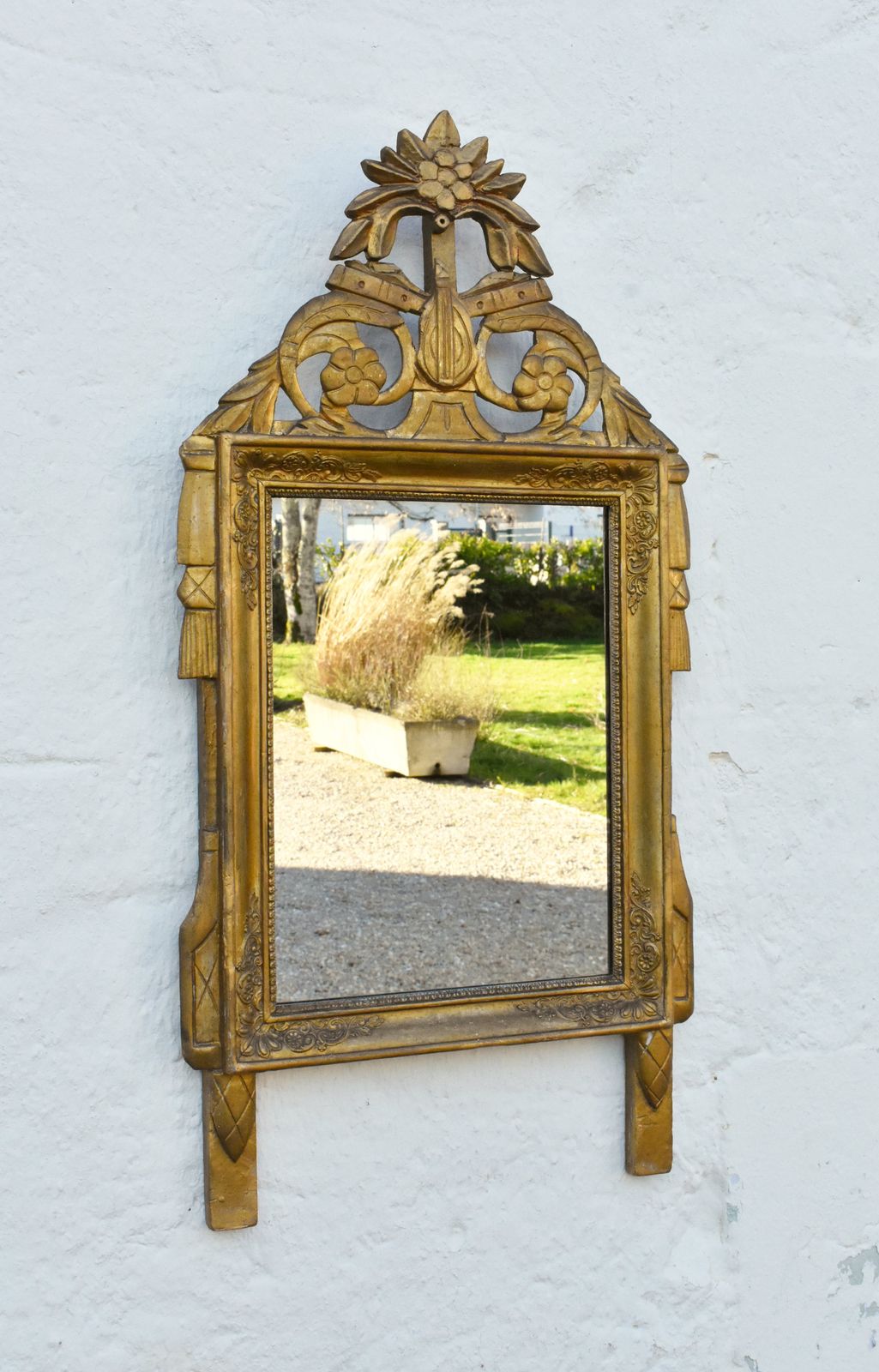 French Gilt Wood Wall Mirror Louis XVI Style, Directoire Period photo furniture