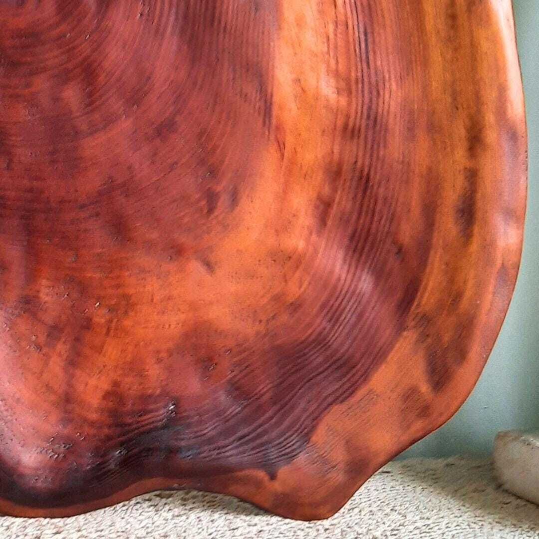 Very Large Organic Red Wooden Tray Wall Hanging Table Centrepiece photo vinterior